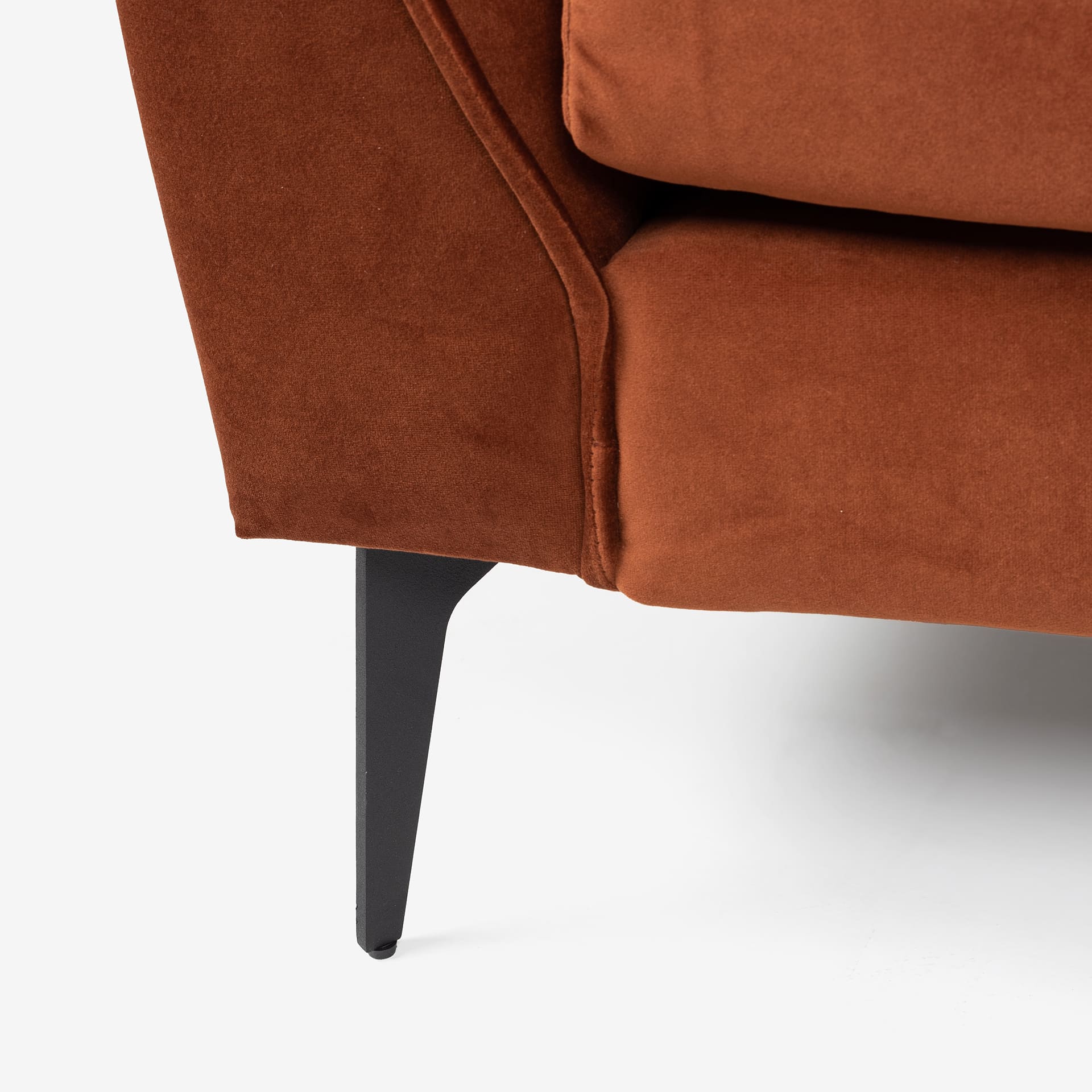 Sofá 3 plazas cobrizo terciopelo Balt 207x90cm Clau&Chloe