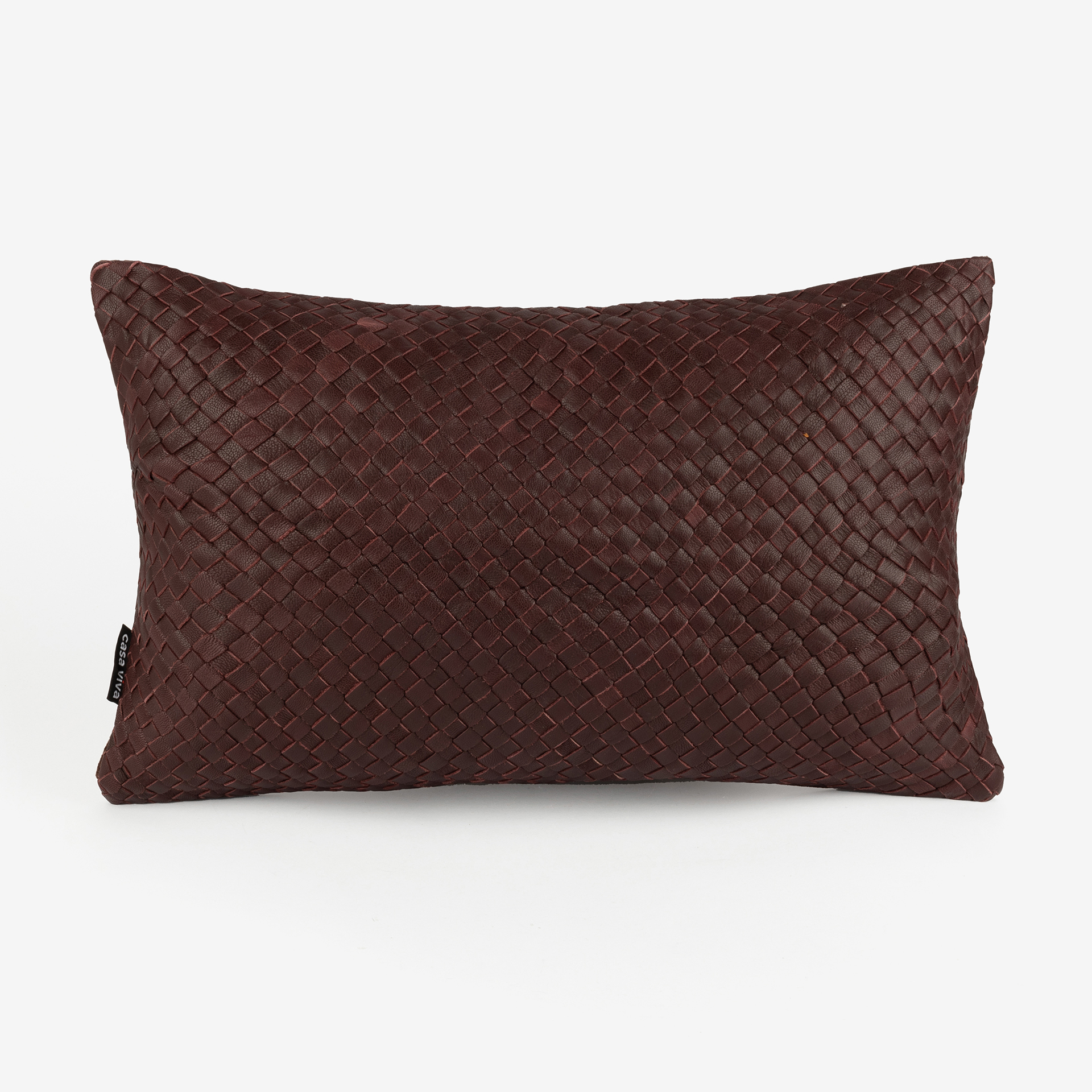 Funda de coj&iacute;n de piel velvet granate Nappa 30x45cm