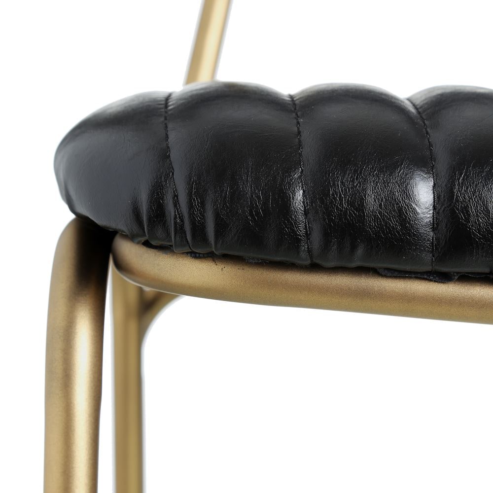 Set de 2 sillas de comedor de metal negra y dorada Camile 44x55x73cm