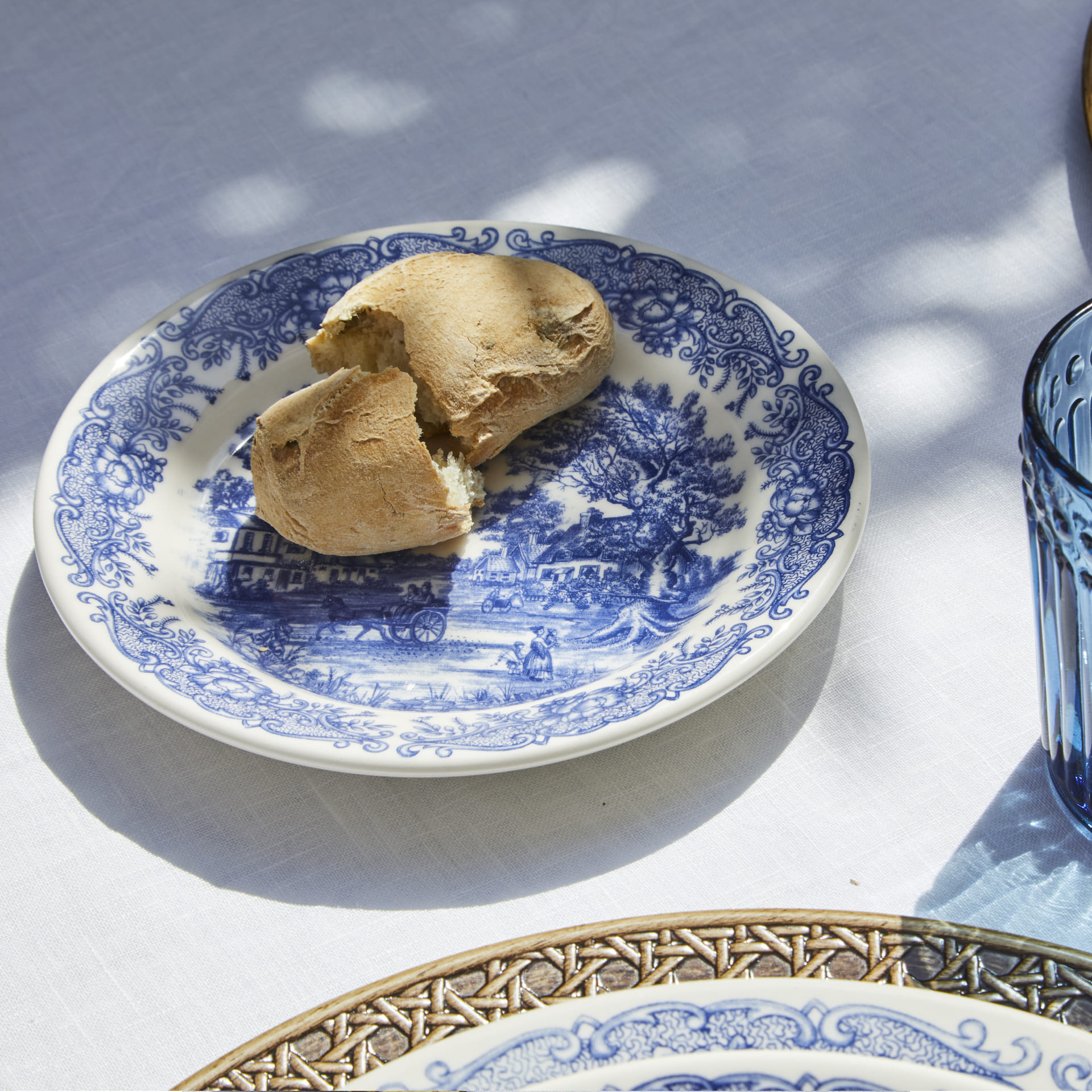 Vajilla de porcelana 18 piezas de gres azul England