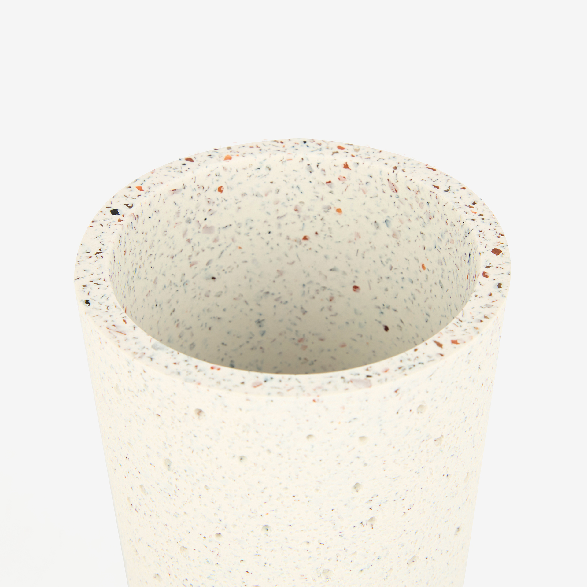 Vaso portacepillos de poliresina granito &Oslash;7x11cm