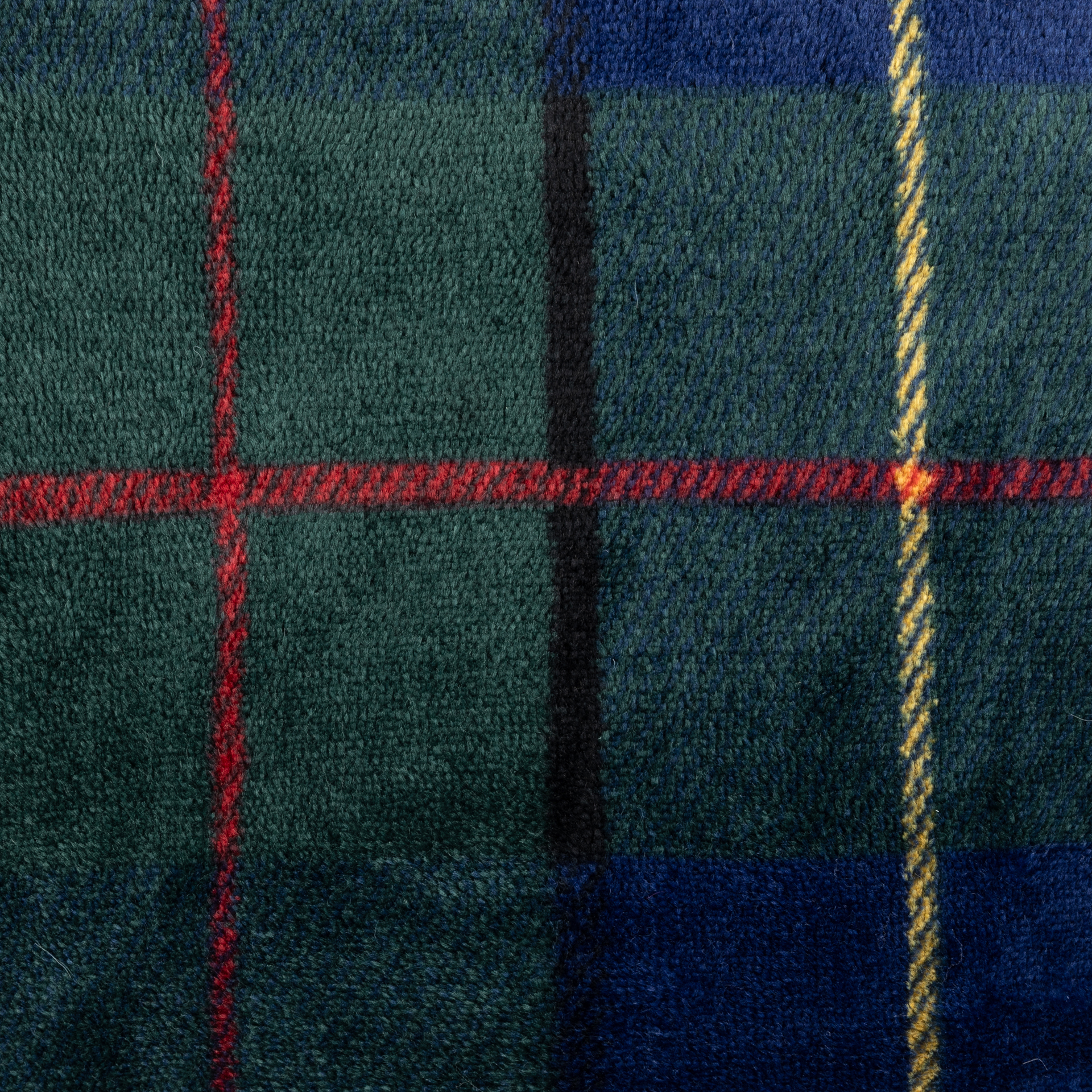 Funda de cojín de poliéster azul Tartán 45x45cm