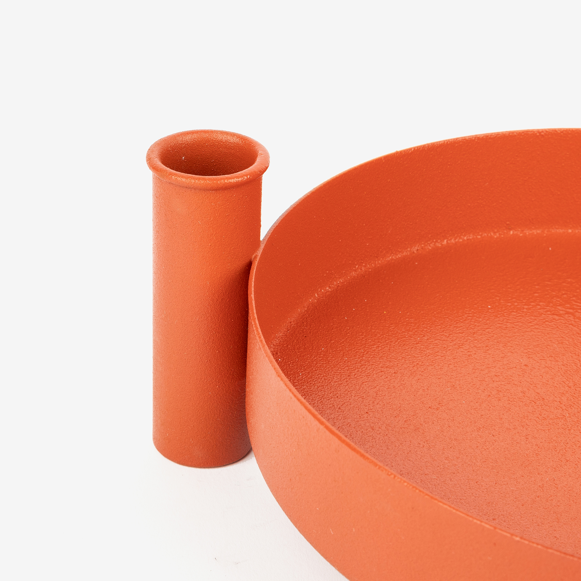 Portavelas de metal naranja Sandy &Oslash;26x8cm