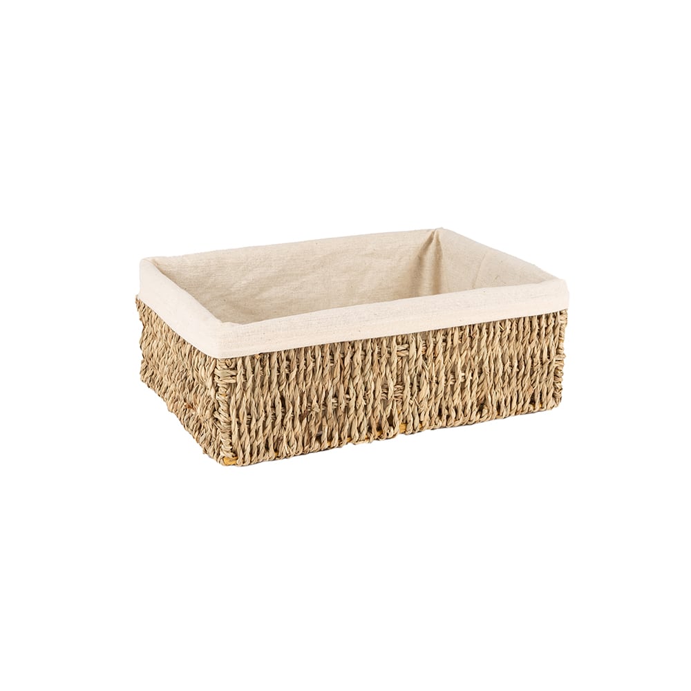 Cesta de fibra beige Seagrass
