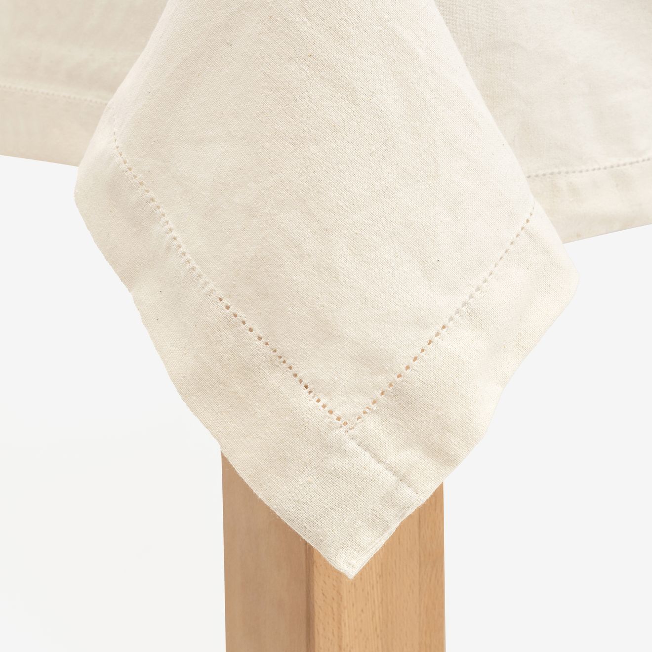 Mantel de algodón beige Vainica Ø160cm