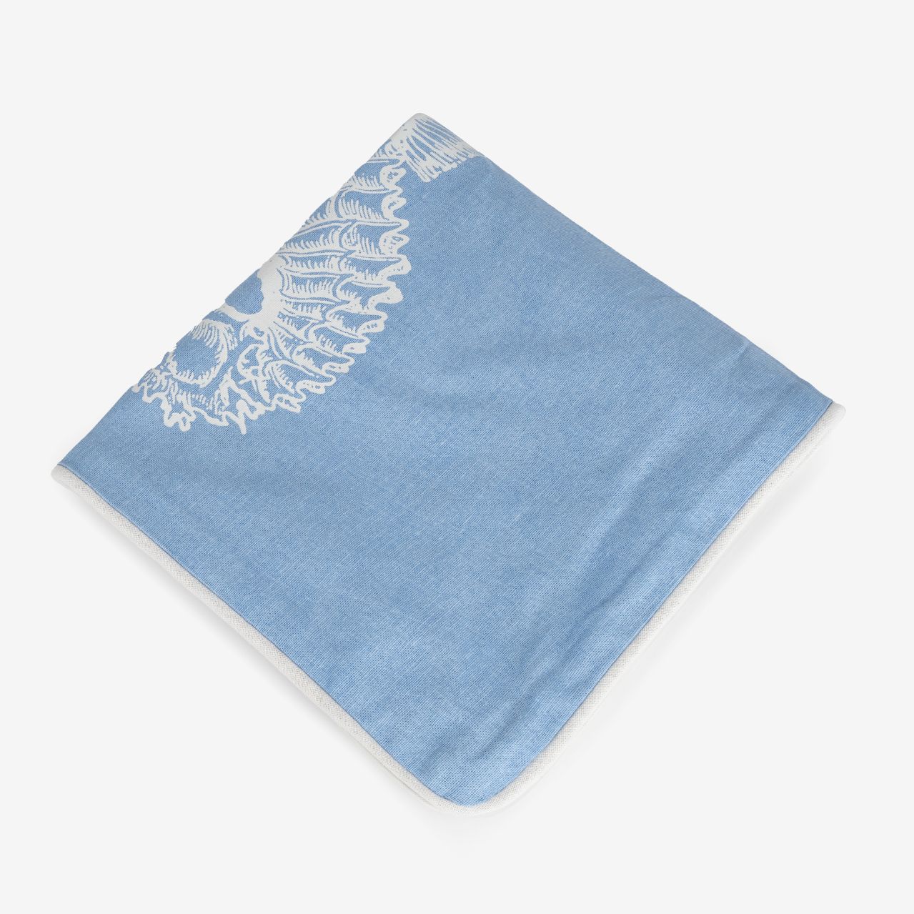 Funda de coj&iacute;n azul caballito de mar 45x45cm