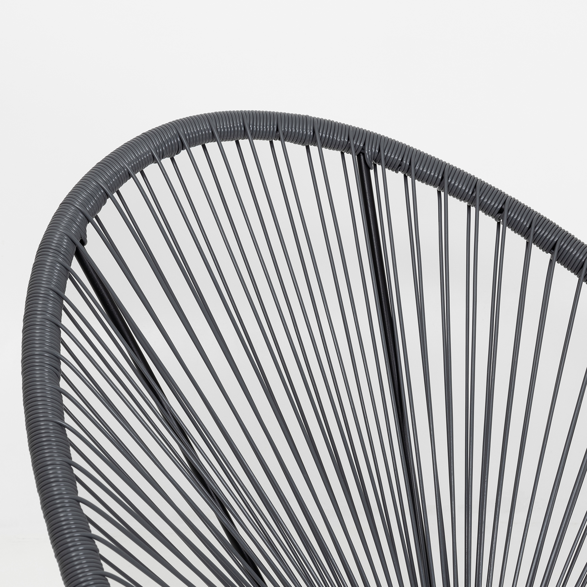 Silla de exterior gris de acero Acapulco 56x72x88cm