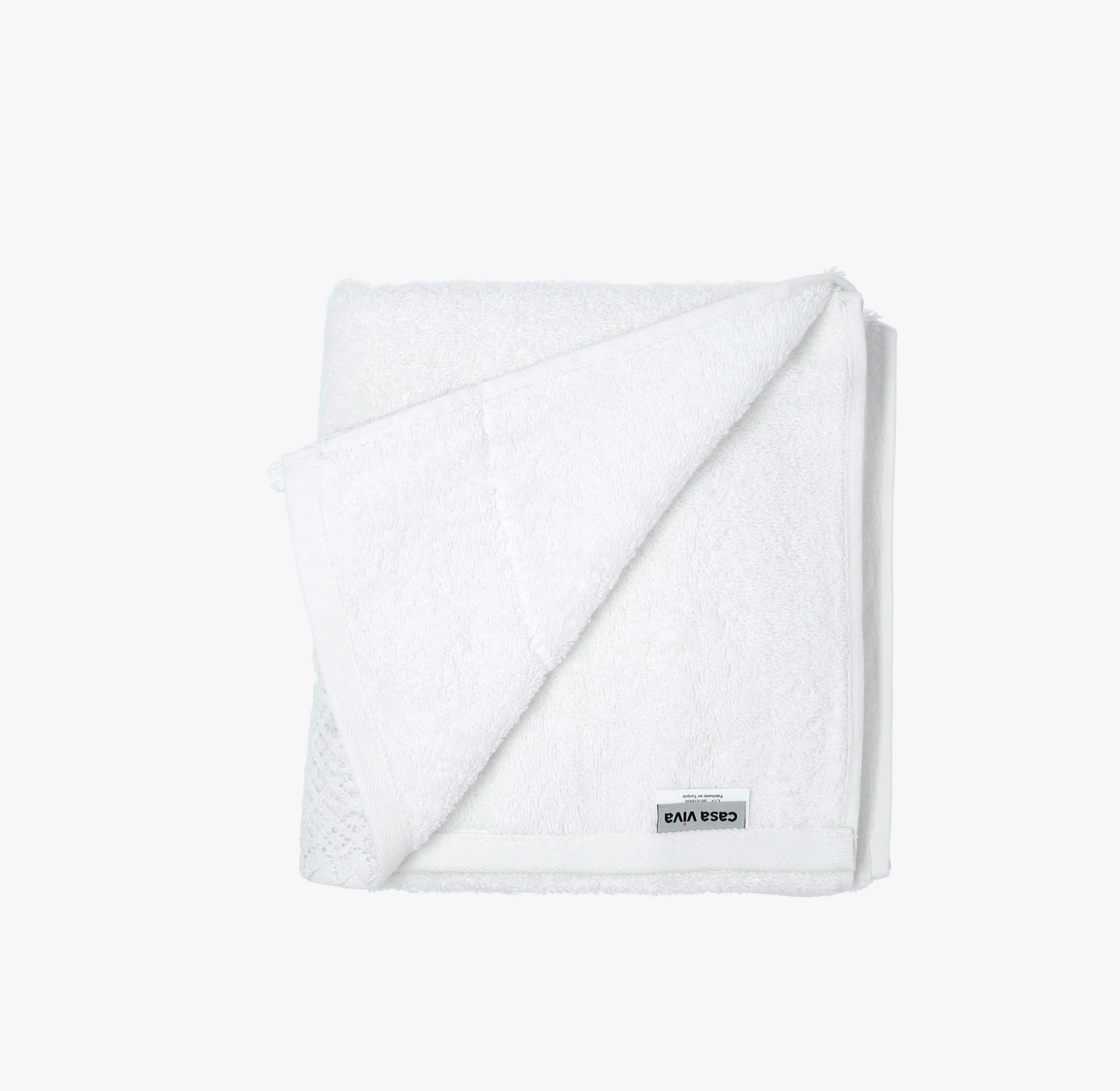 Toalla de lavabo de algod&oacute;n 100% blanca Nido 50x100cm - 500 g/m&sup2;
