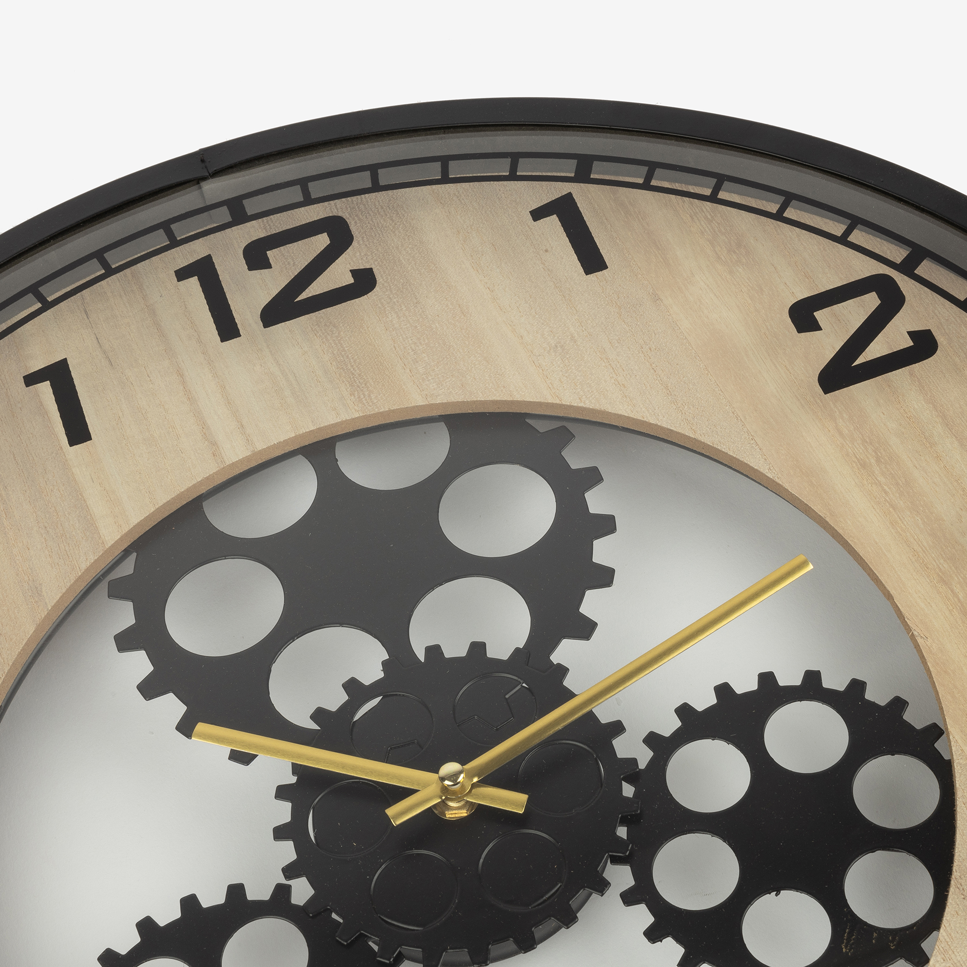 Reloj de pared de metal negro &Oslash;48cm