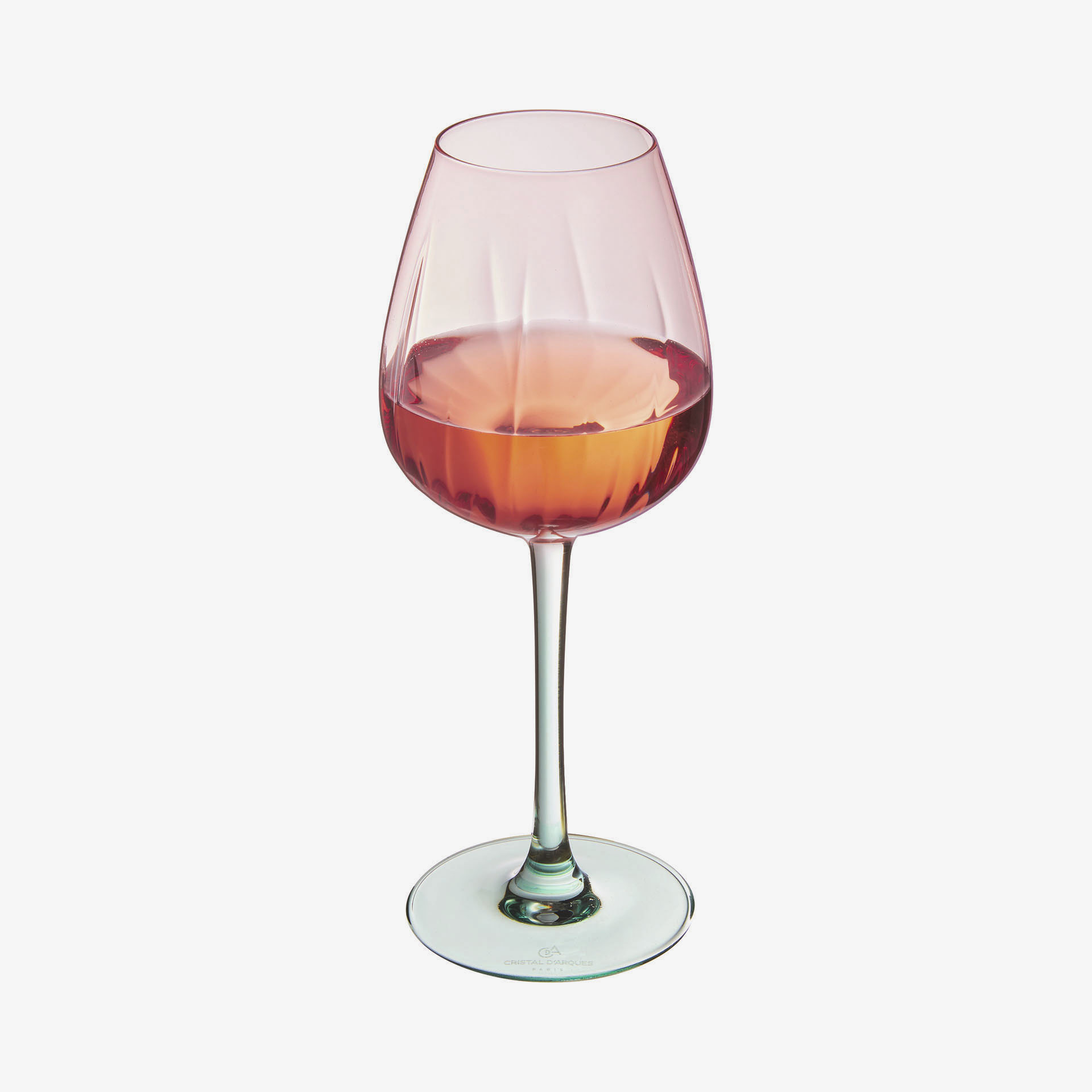Copa rosa y verde de cristal Spiral 47cl