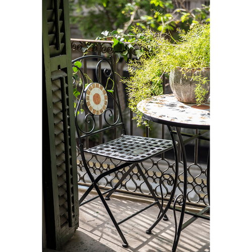 Silla de jard&iacute;n plegable mosaico Bistro 40x38x90cm