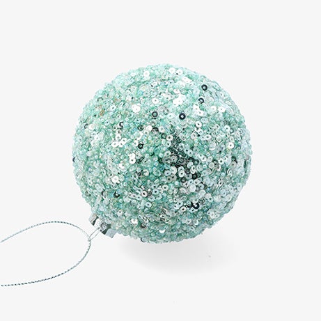Bola de Navidad de lentejuelas azul 8cm