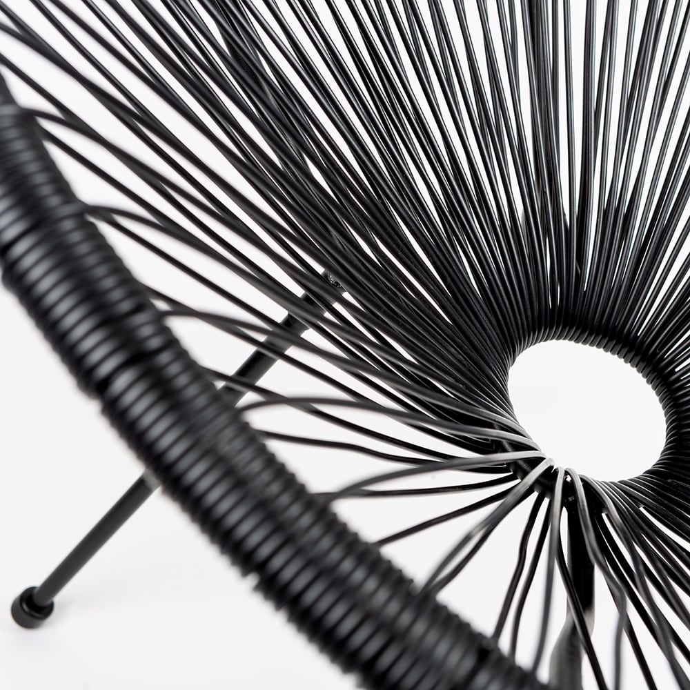 Silla de jard&iacute;n de metal negra Acapulco 50x71x94cm