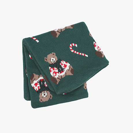 Funda de coj&iacute;n verde con ositos Teddy 45x45cm