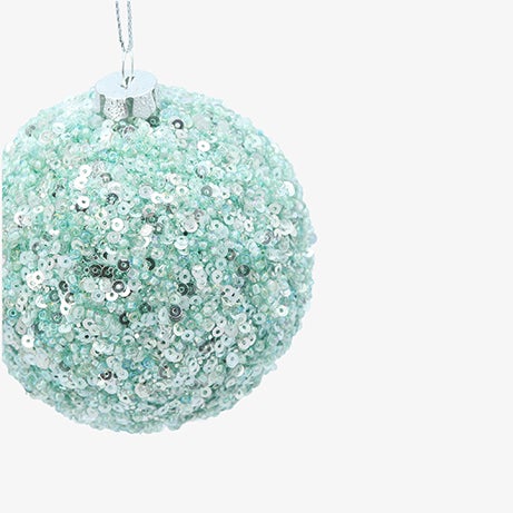 Bola de Navidad de lentejuelas azul 8cm