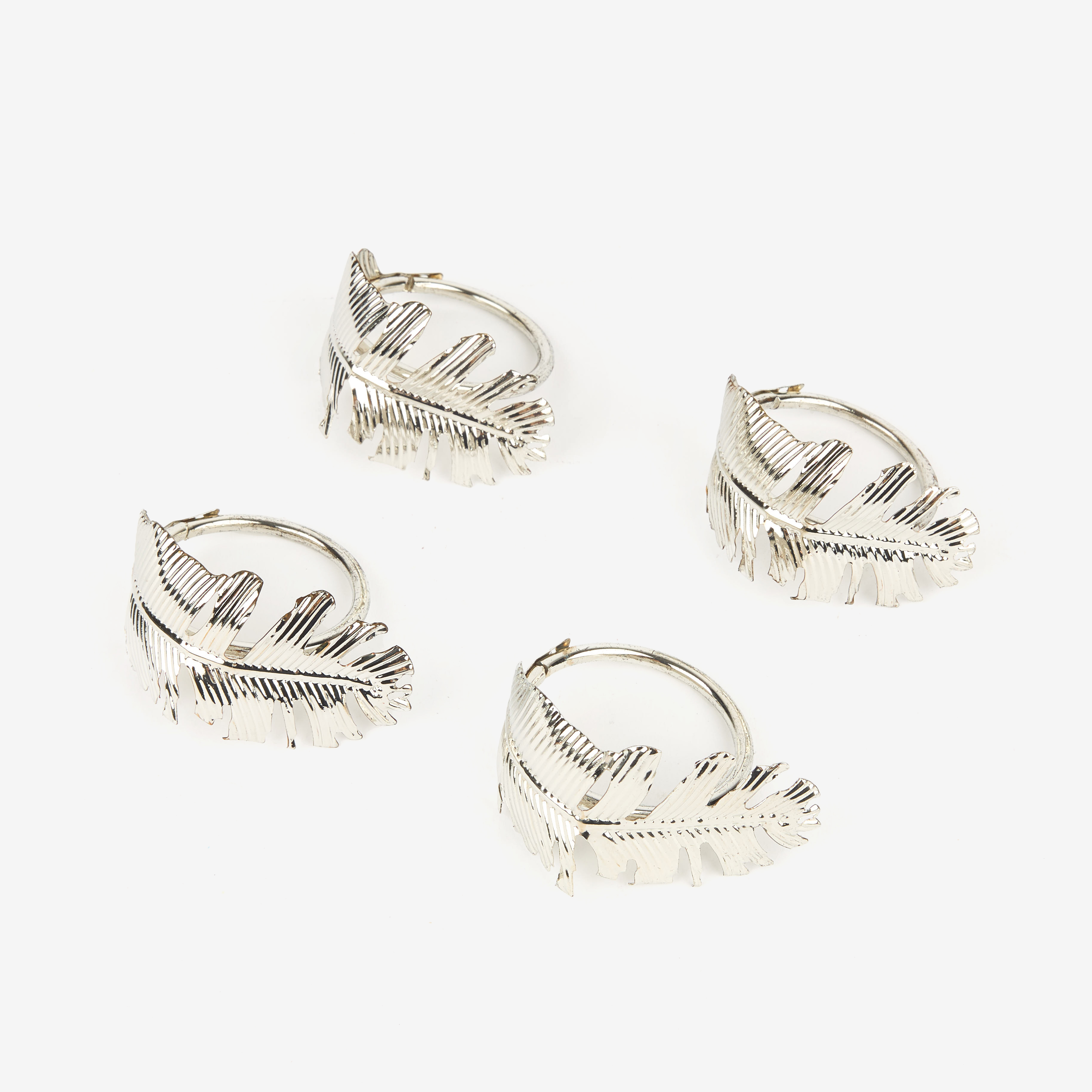 Set de 4 servilleteros de metal plateados
