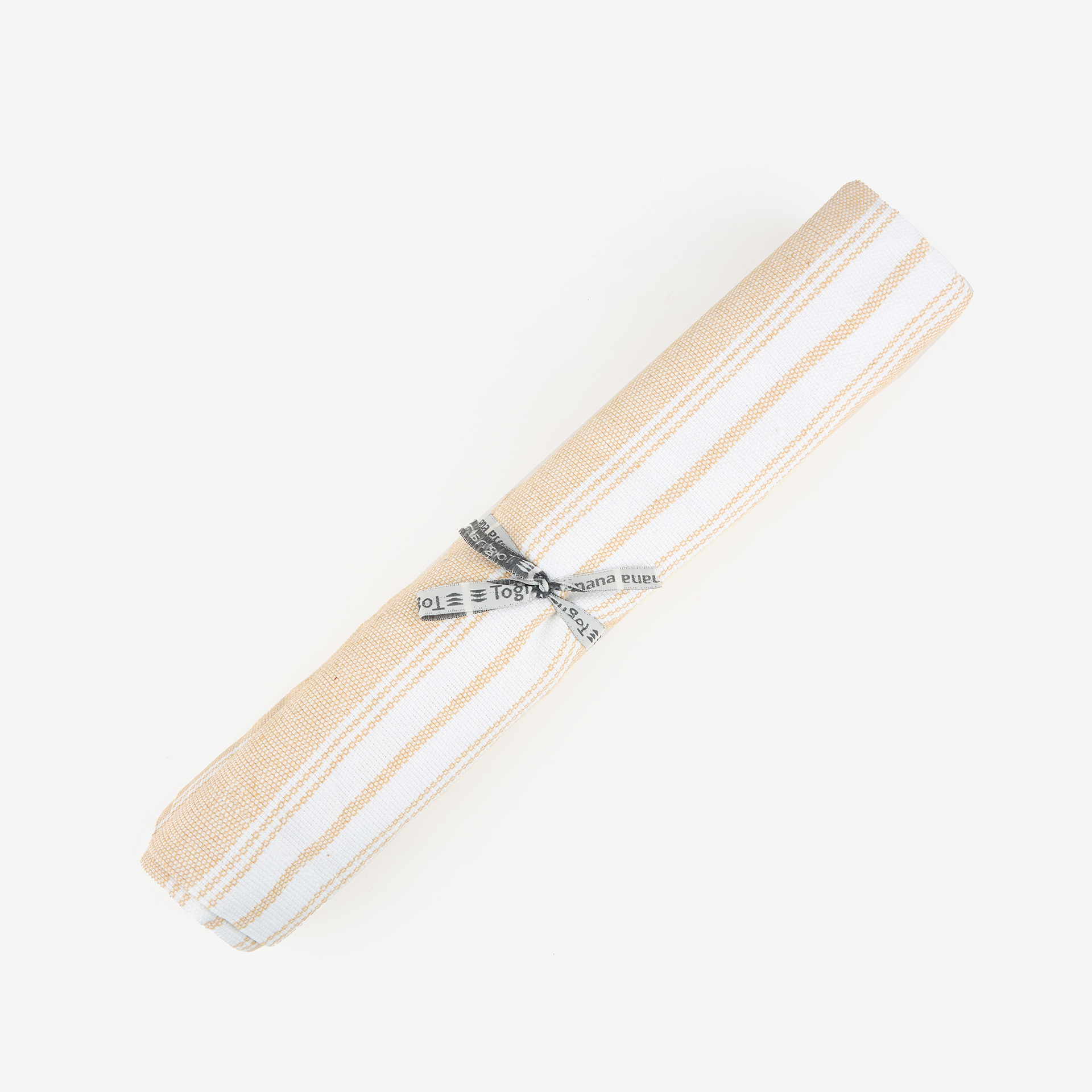 Camino de mesa de algod&oacute;n beige Be&ntilde;at 40x140cm