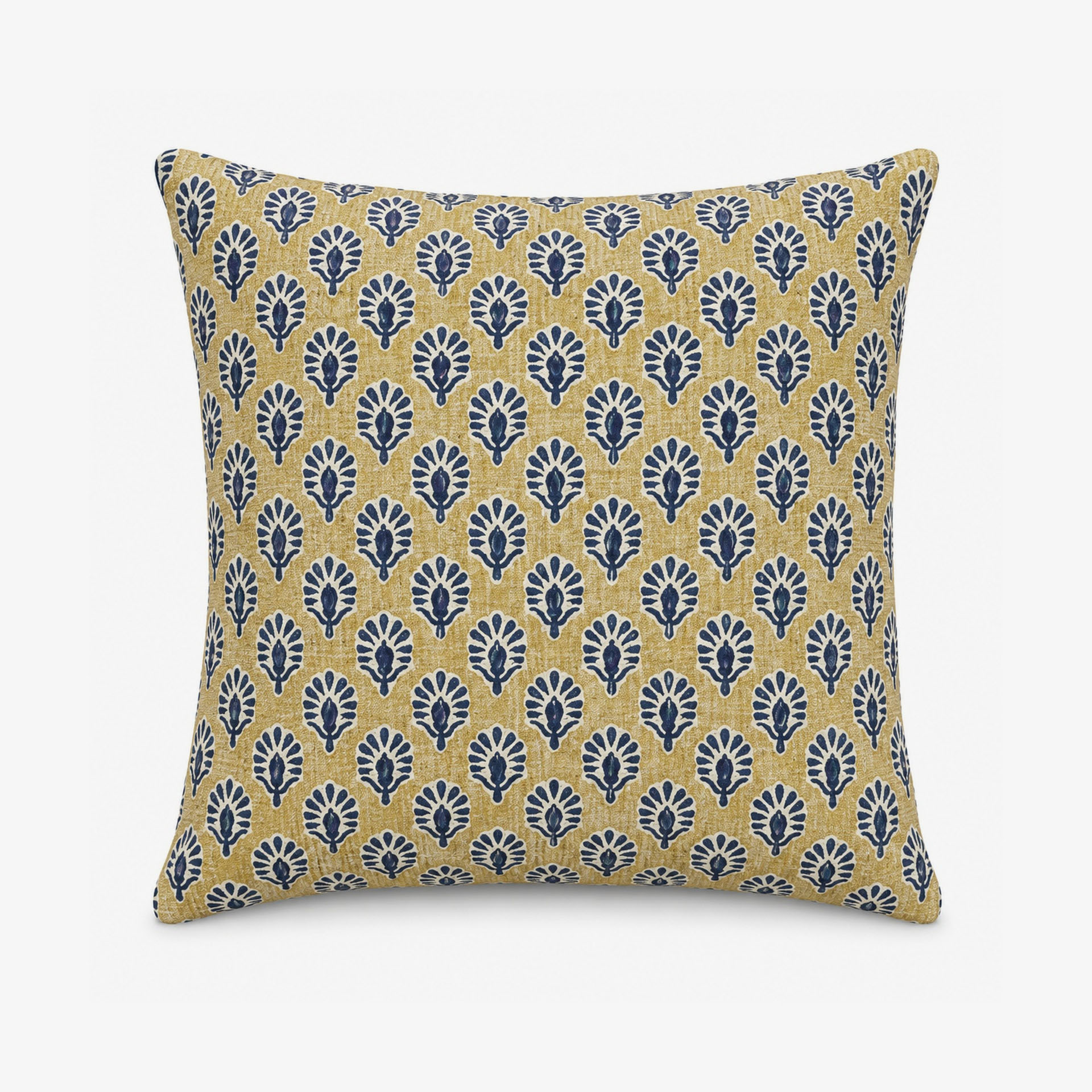 Funda de coj&iacute;n reversible amarilla de algod&oacute;n y poli&eacute;ster Sira 45x45cm