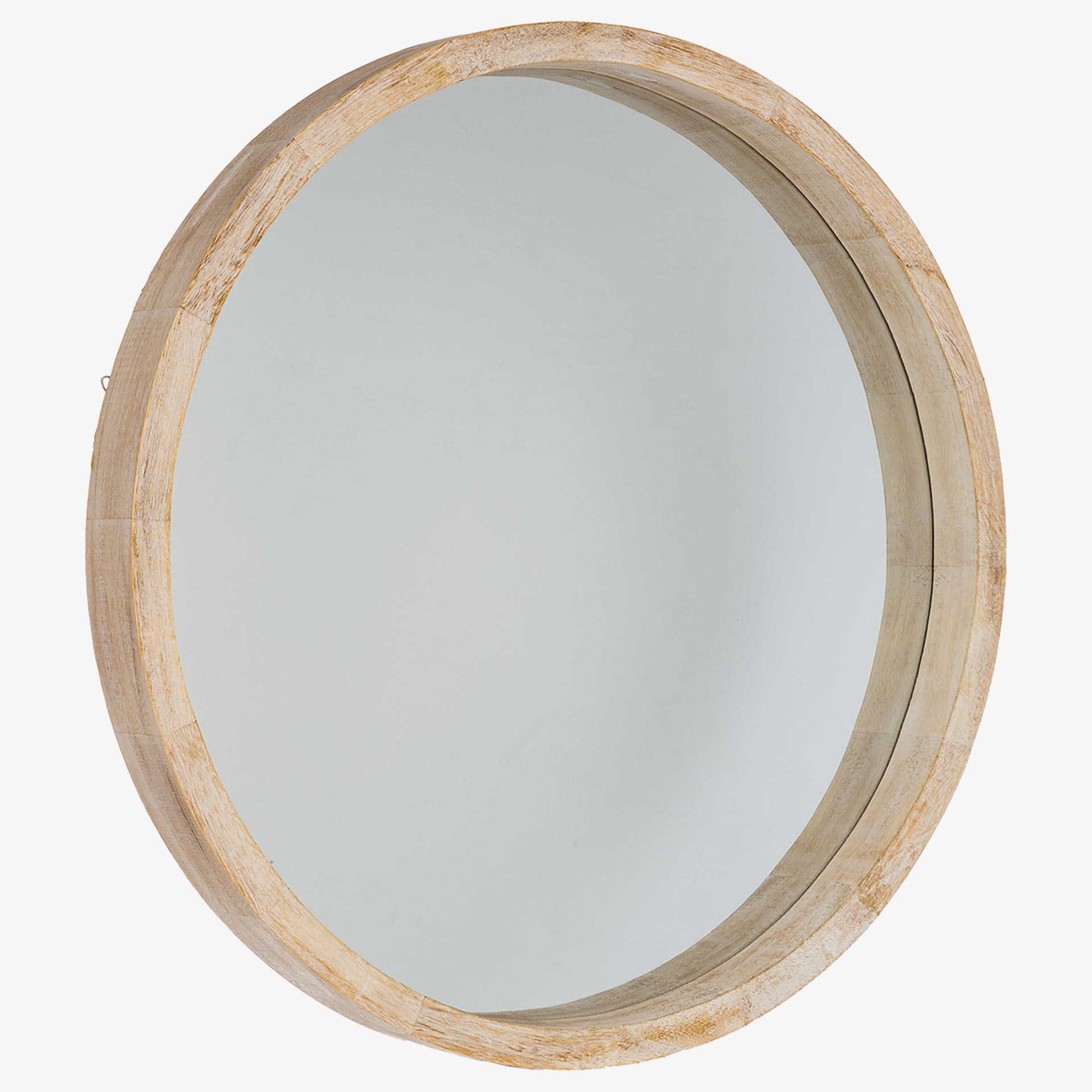Espejo de pared redondo de madera natural Olav &Oslash;52cm
