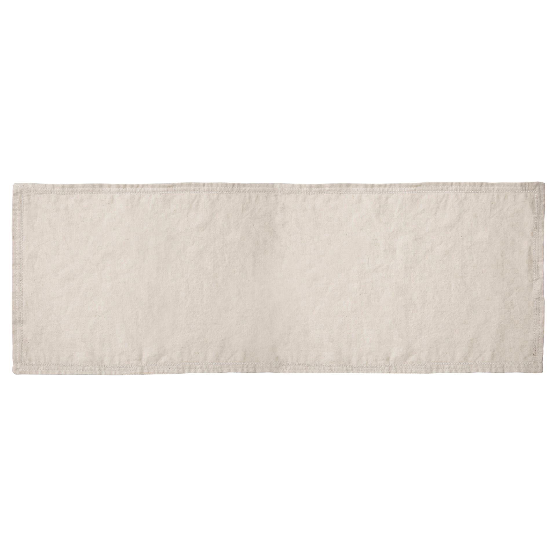 Camino de mesa de algod&oacute;n y lino beige Elin 38x140cm