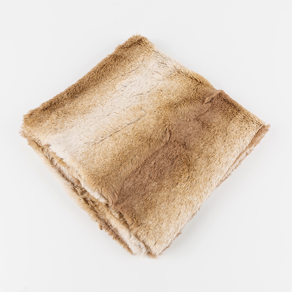 Funda de coj&iacute;n de felpa marr&oacute;n Alp 45x45cm