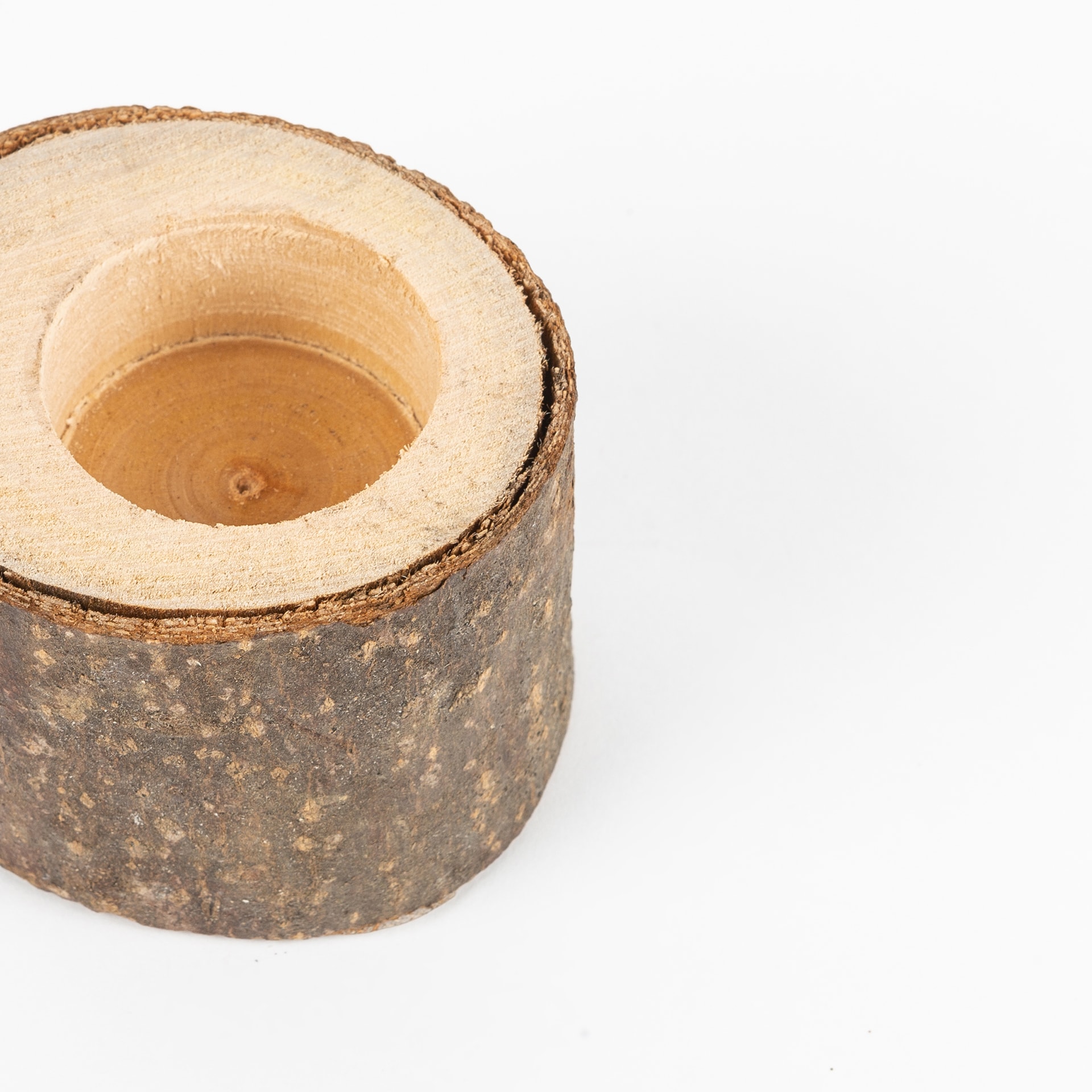 Portavelas de madera abedul Stam 5cm