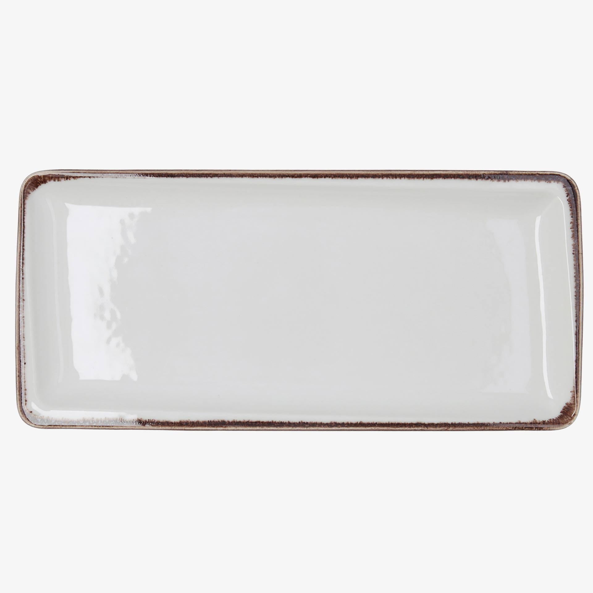 Bandeja rectangular blanca de porcelana Pietra 34x16cm