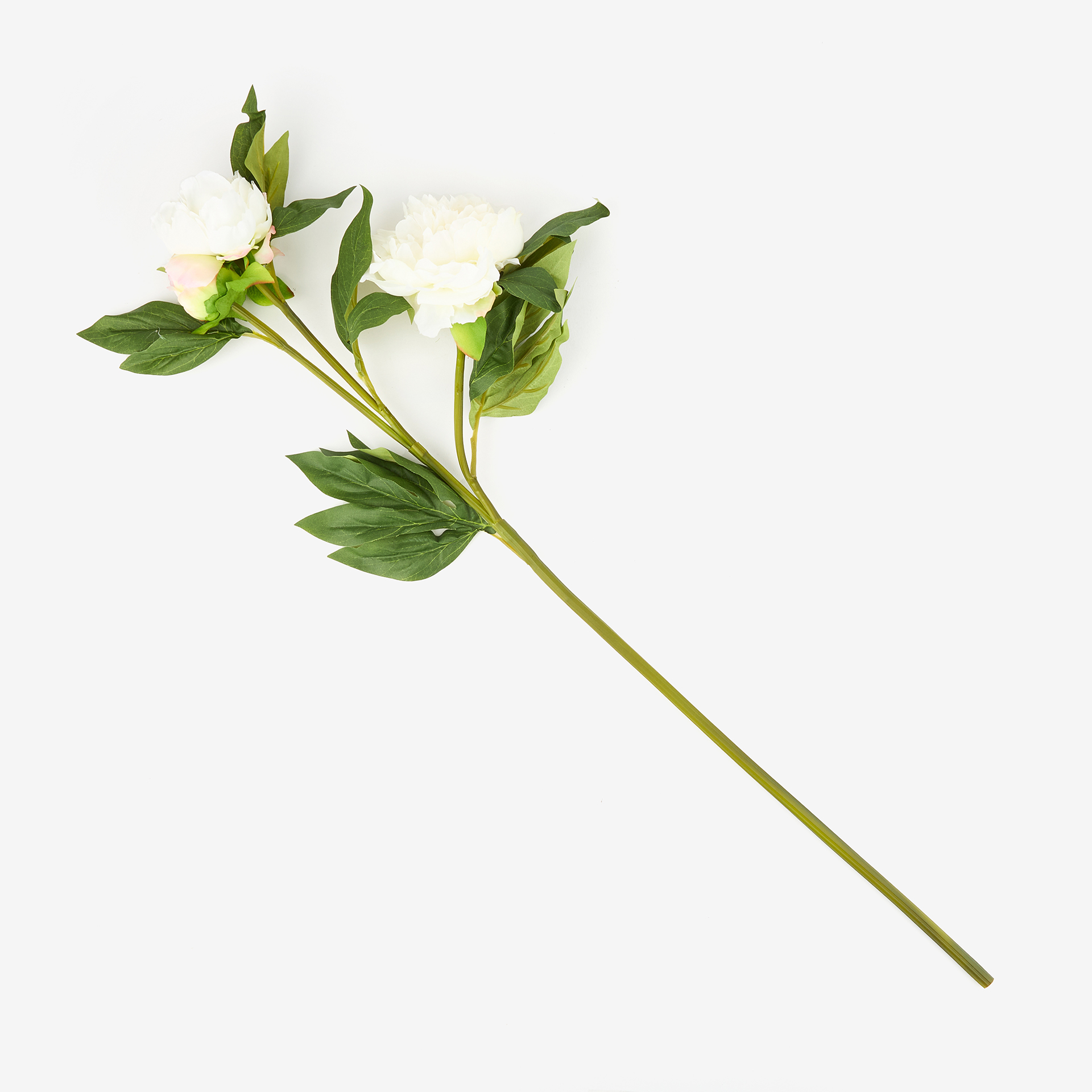 Flor artificial peonia blanca 72cm