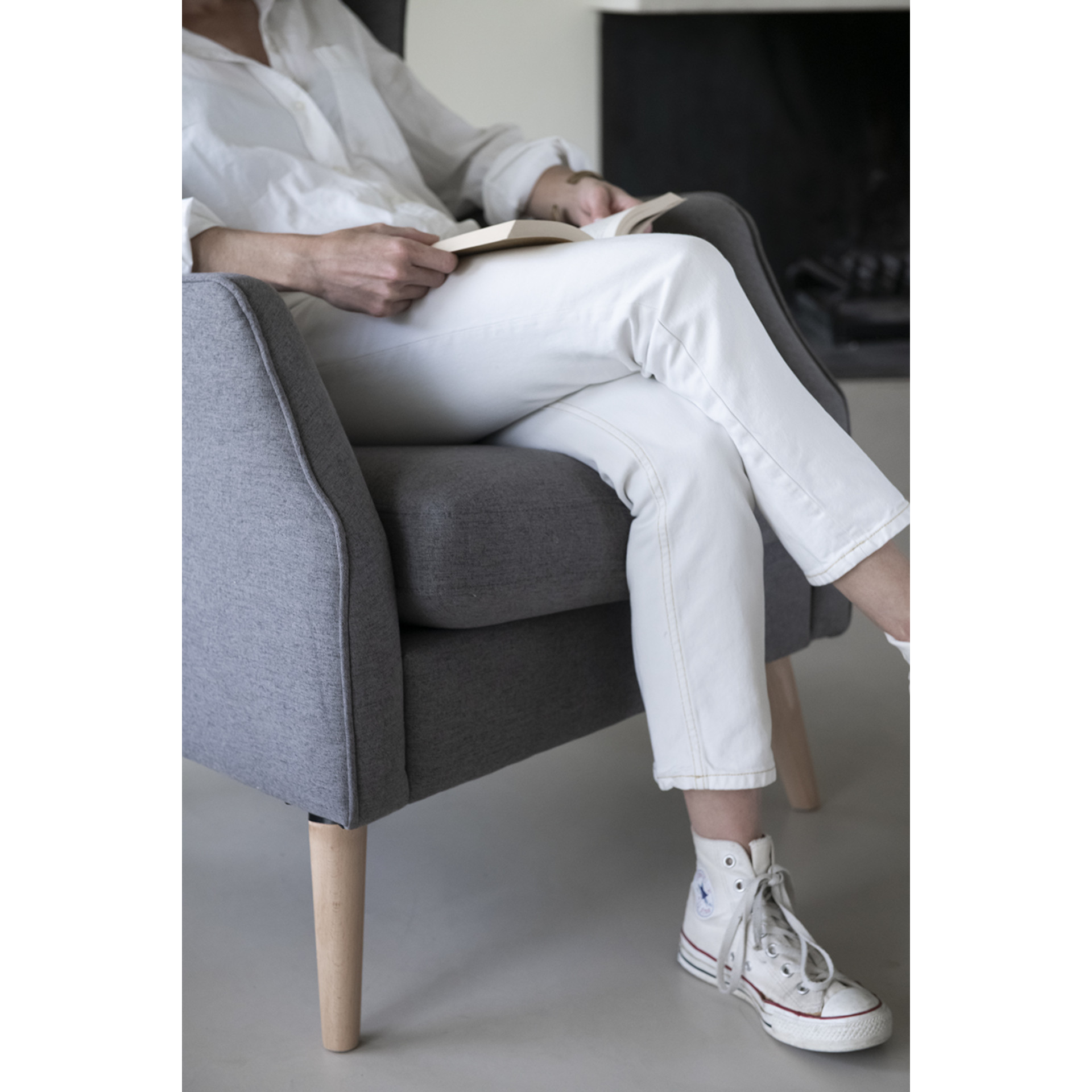 Sillón gris Gaspar 68x92x104cm