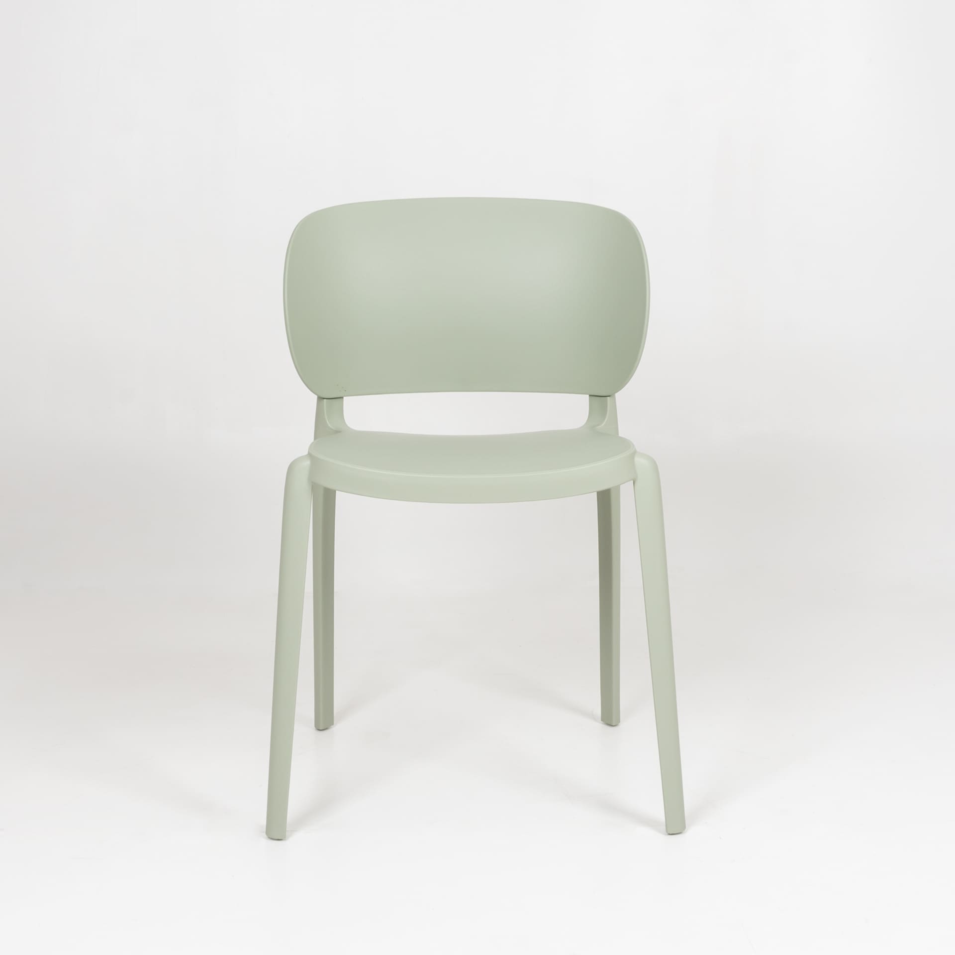 Silla de comedor apilable verde Daniela 50x49cm