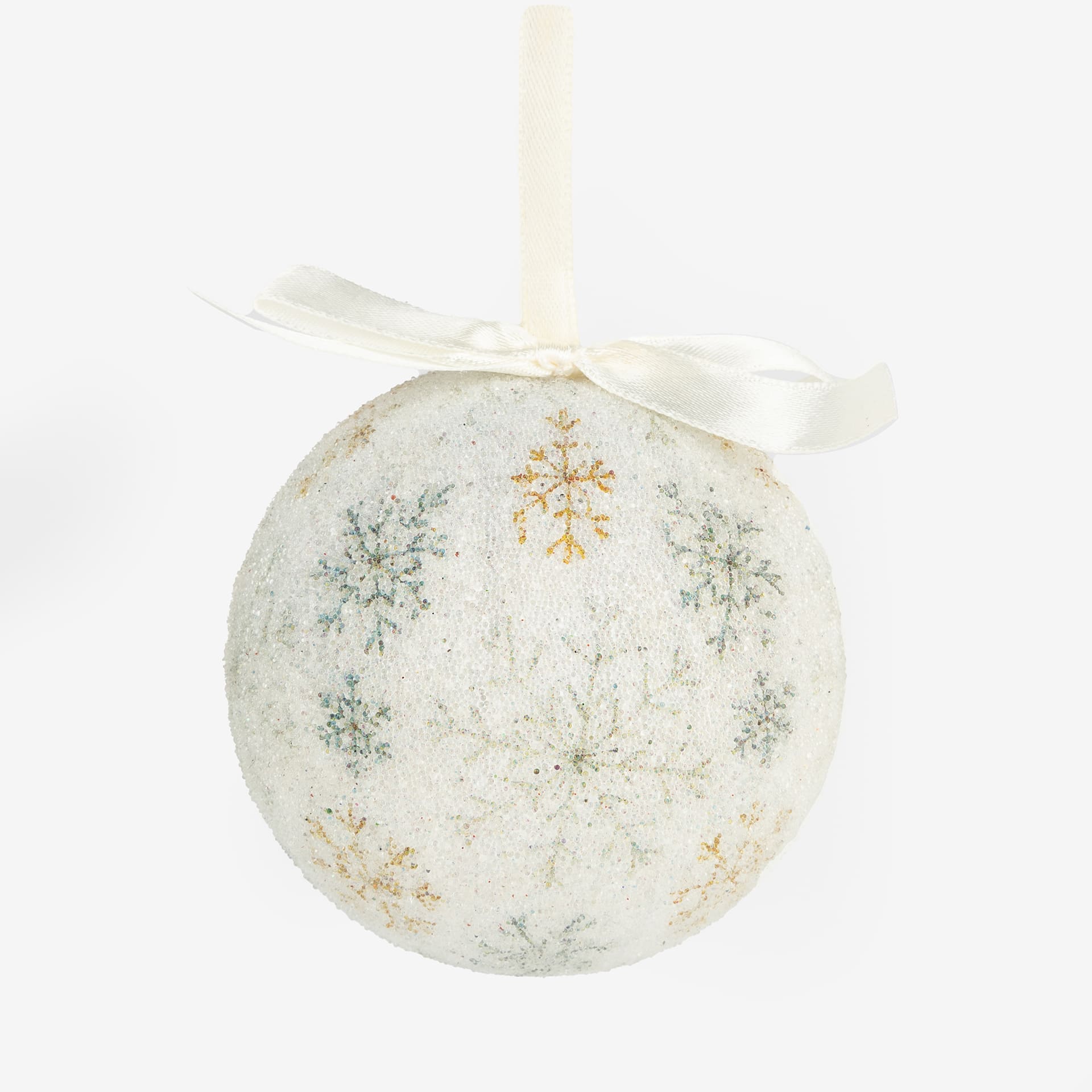 Set 6 bolas decorativas Copos de nieve 7,5cm