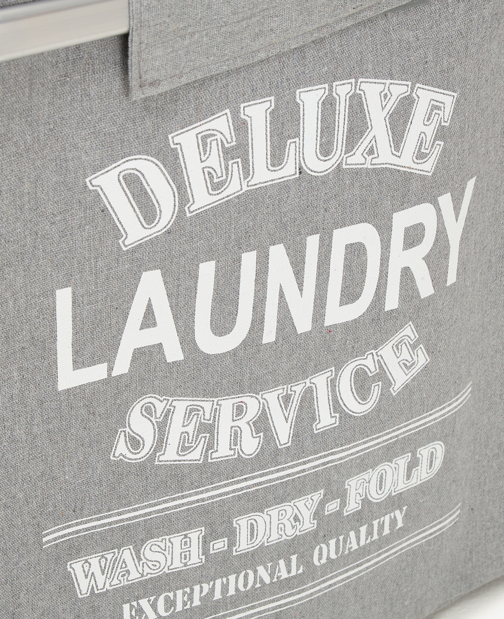 Cesta para ropa rectangular doble de aluminio y tela gris Deluxe 50x30x50cm