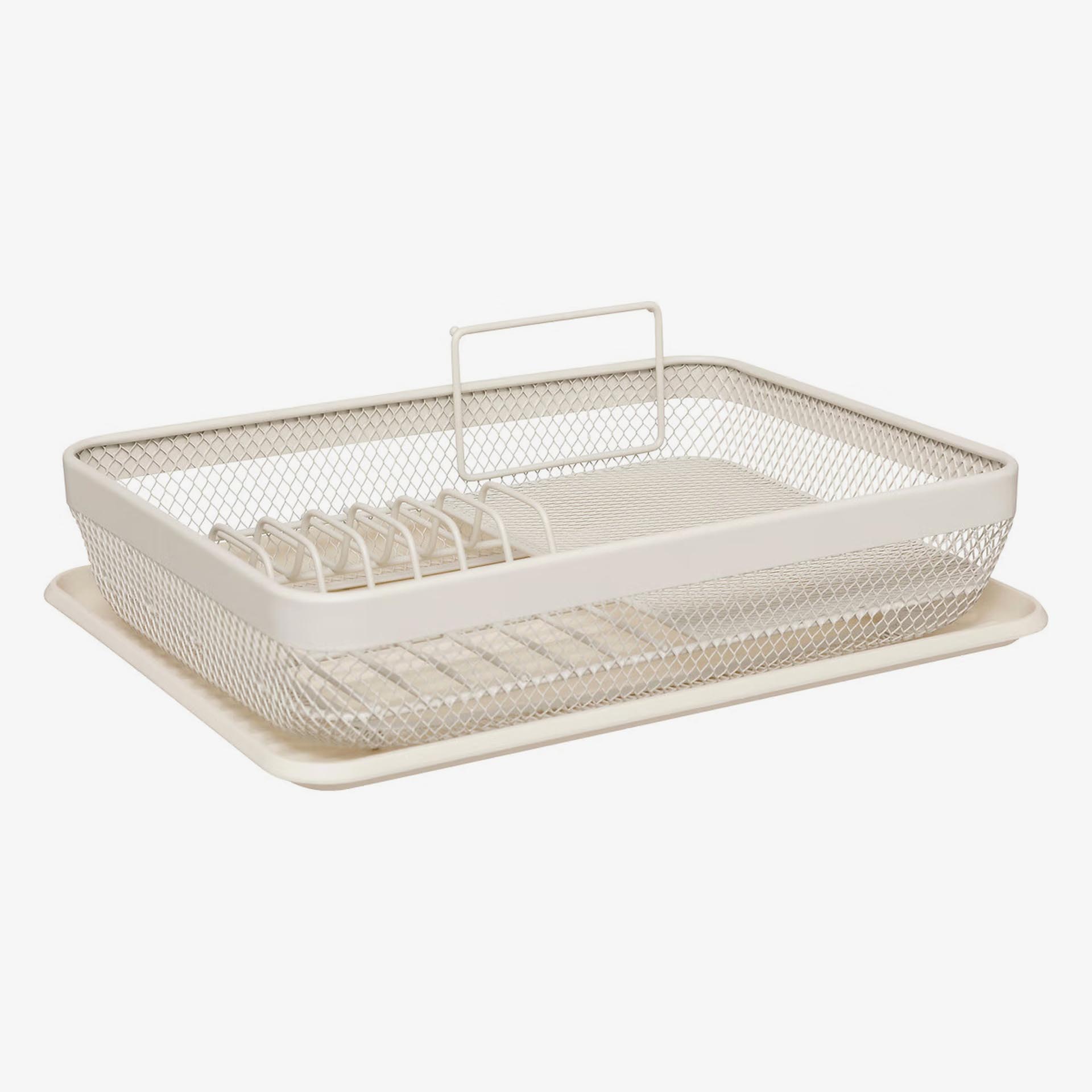 Escurridor de platos 1 nivel de metal beige 43,5x32,5x14cm