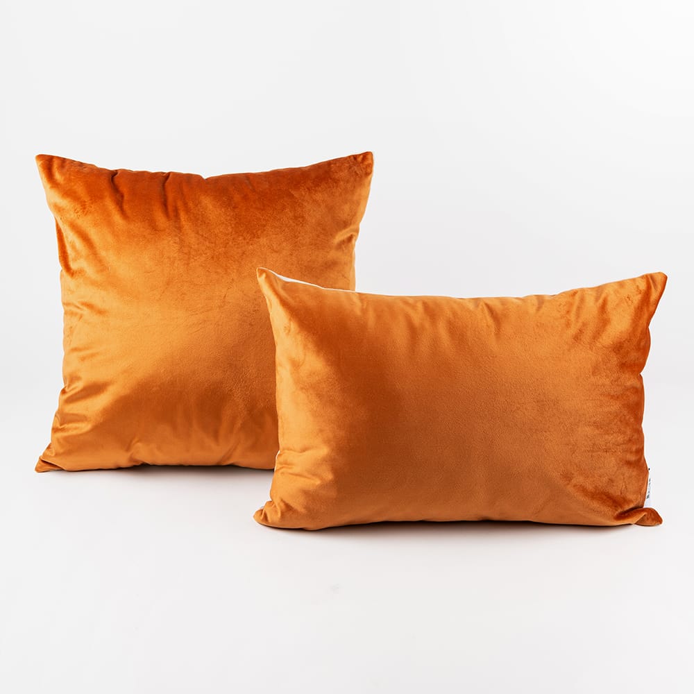 Funda de coj&iacute;n velvet ocre 45x45cm