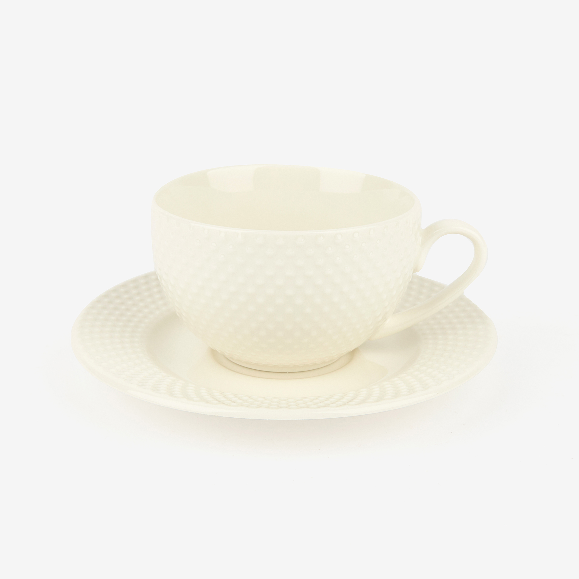 Set de 4 tazas con plato de cerámica Meloni 22cl