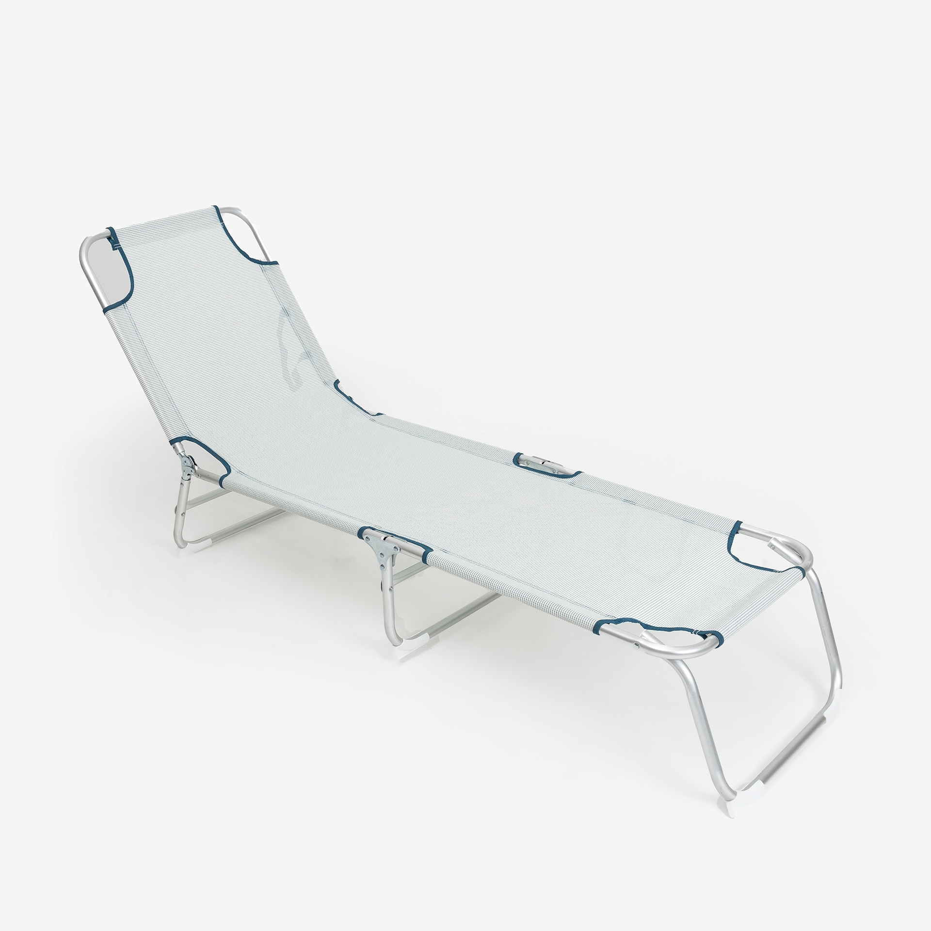 Tumbona multiposici&oacute;n azul de aluminio Medano 187 cm