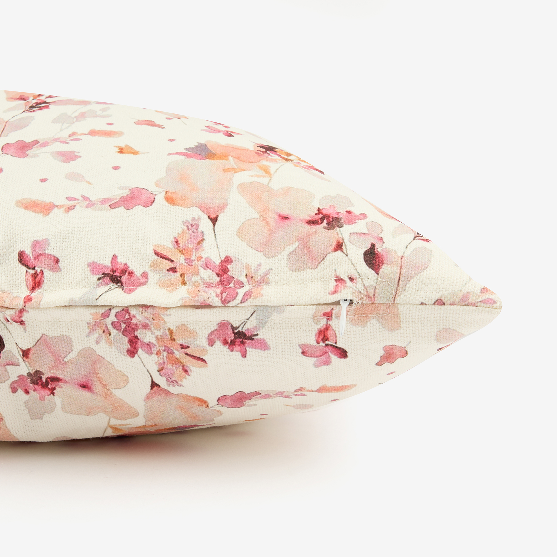 Funda de cojín de algodón cuadrada rosa Florisa 45x45cm