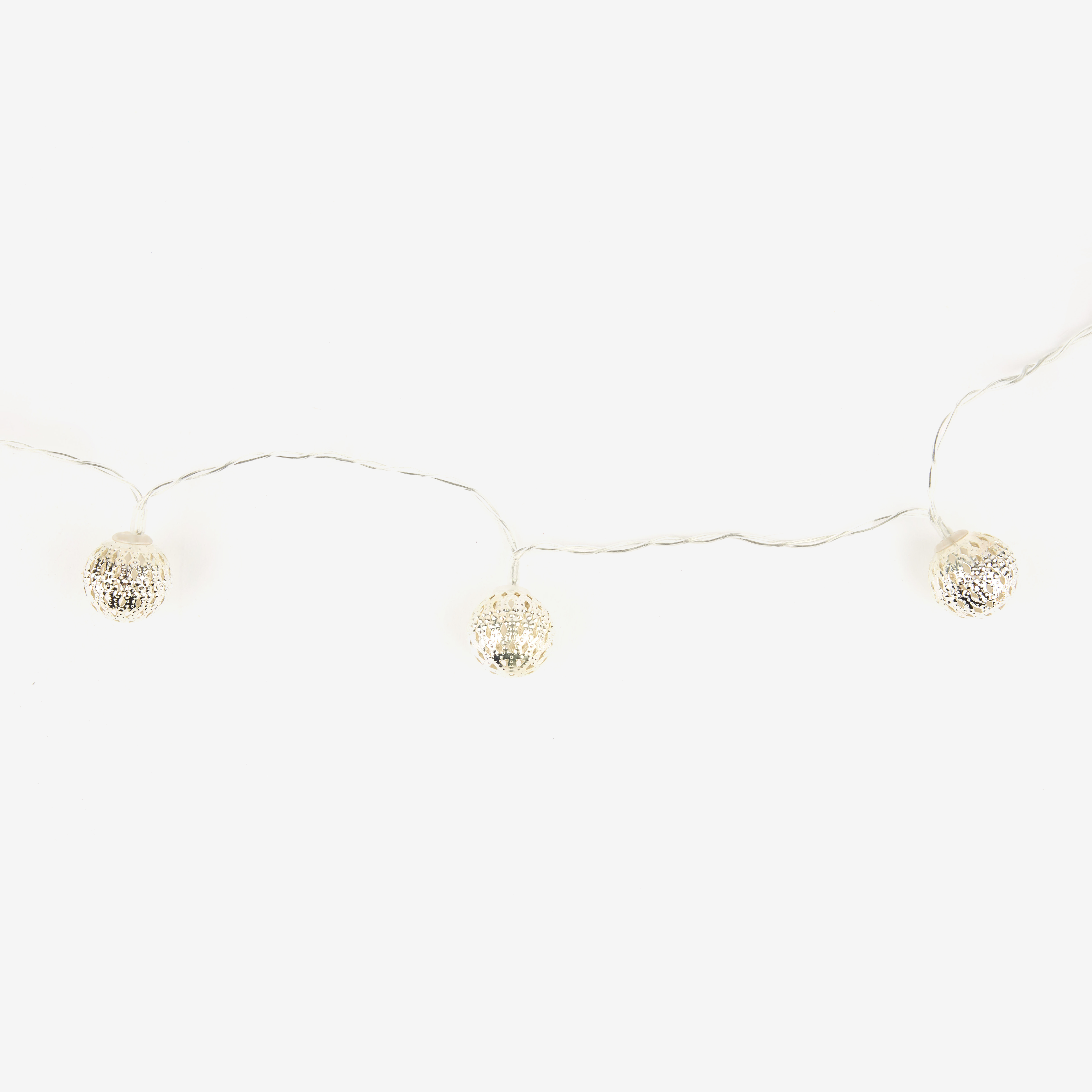 Guirnalda de luces plateadas interior 8 LEDs luz cálida