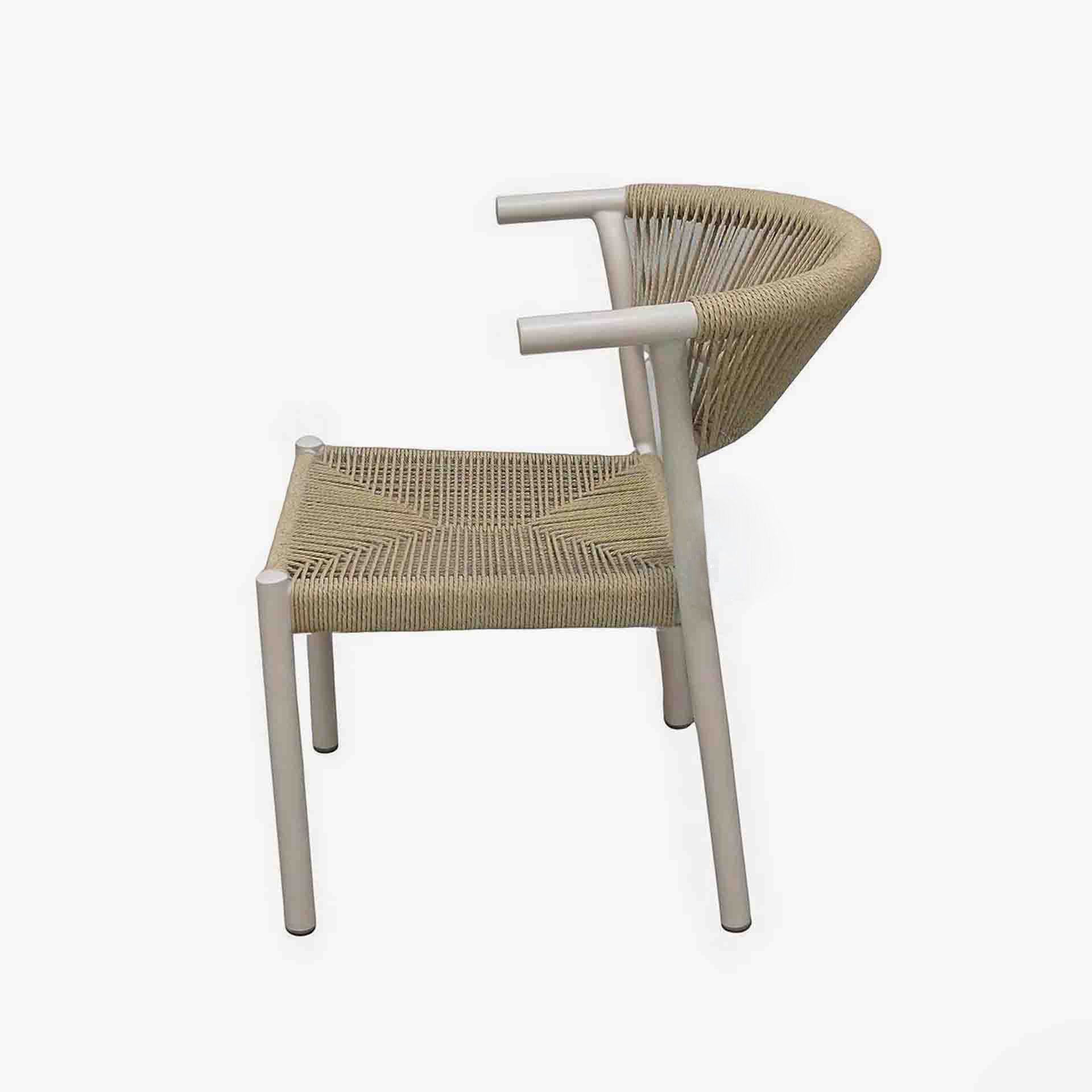Silla de ratan blanco Prado 54x63x77cm