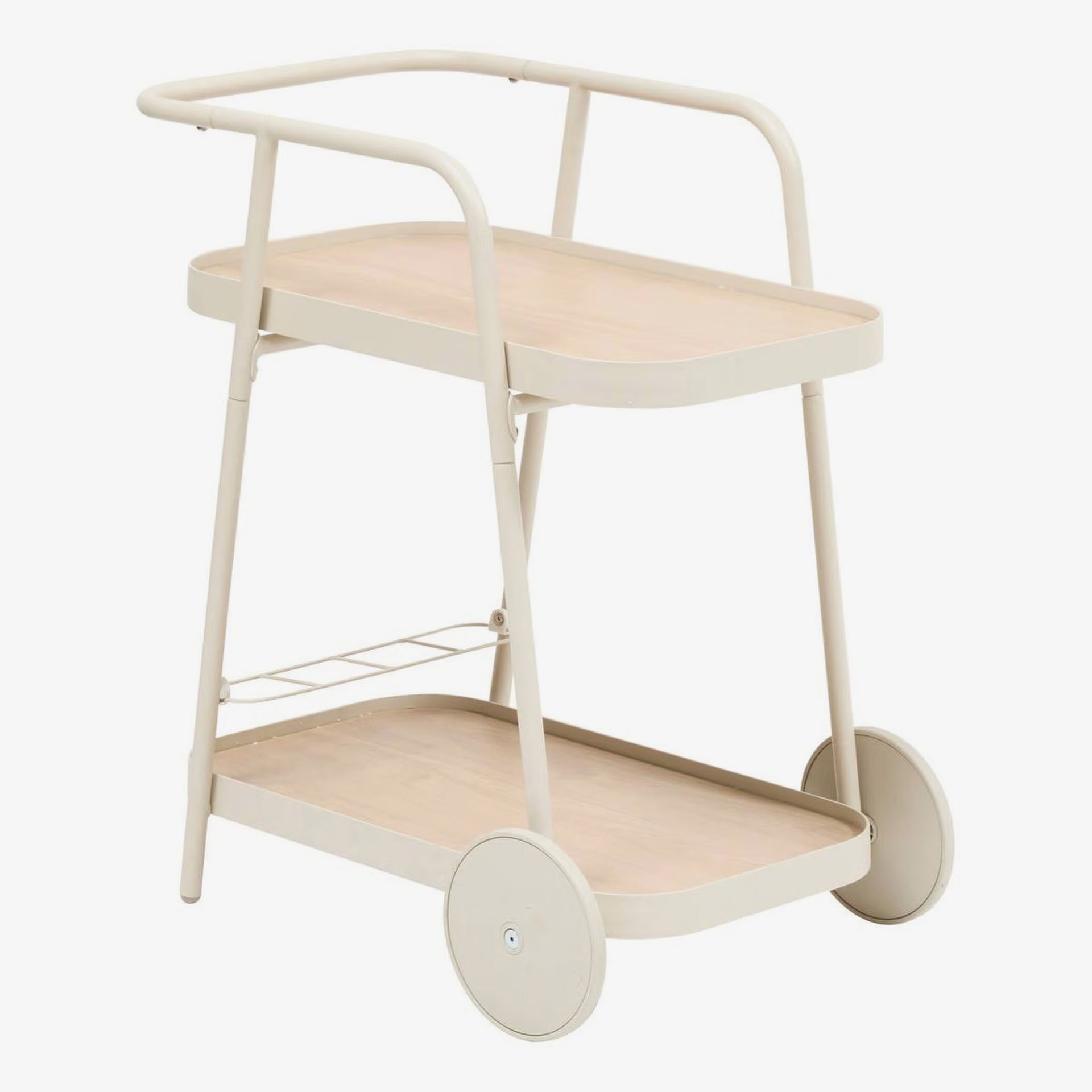 Camarera de jard&iacute;n de aluminio crema 76x50x81cm