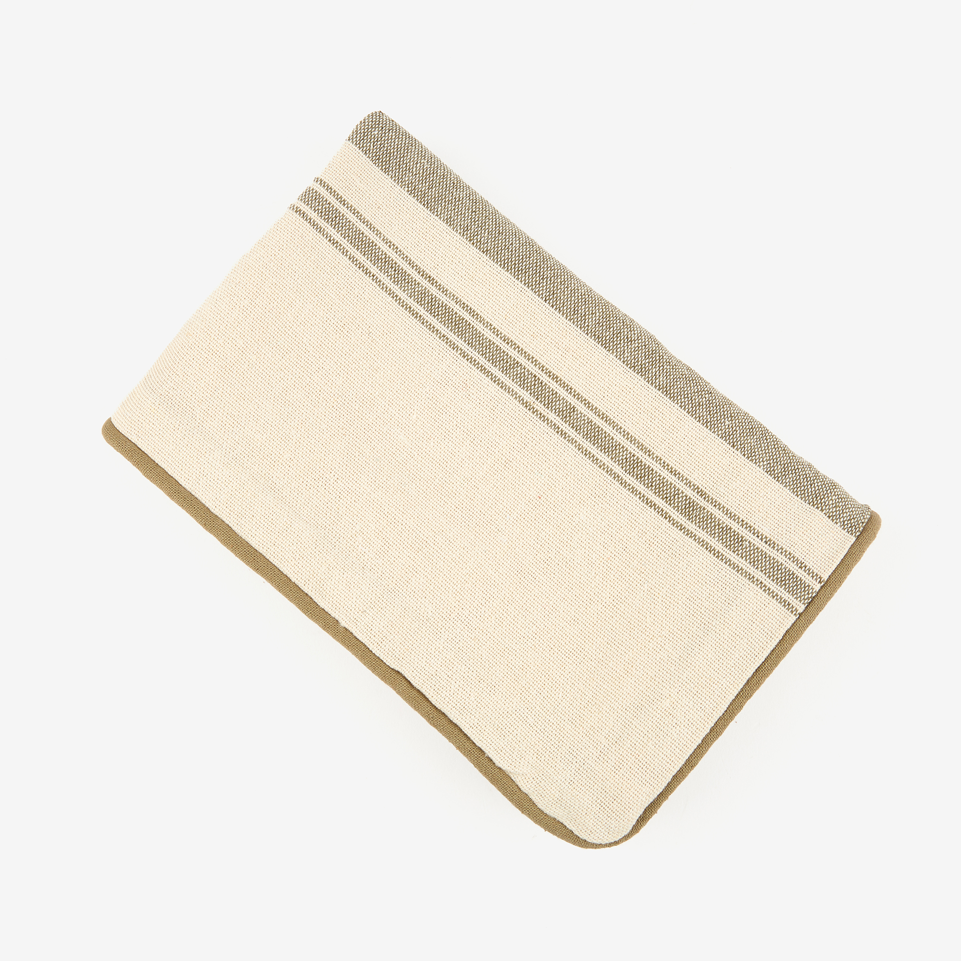 Funda de cojín de algodón rayas verdes Niza 30x45cm