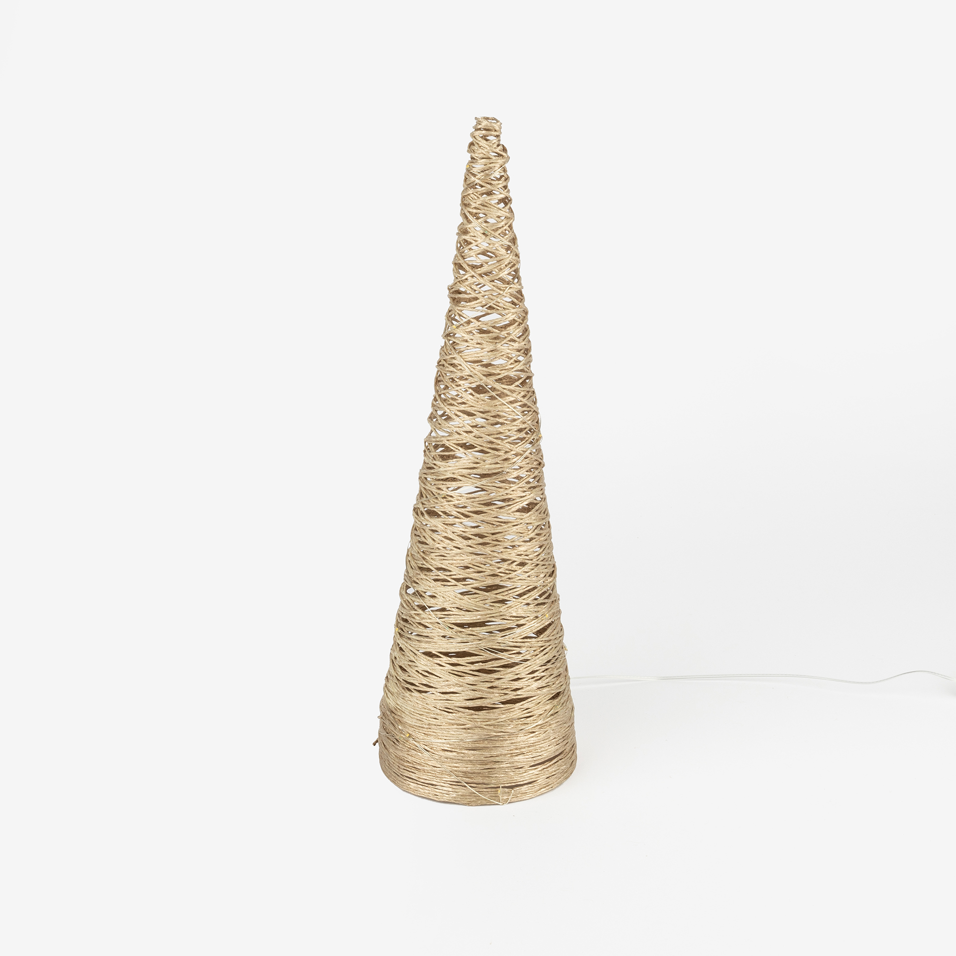 Árbol decorativo de rafia dorado con luz LED Luys 40cm