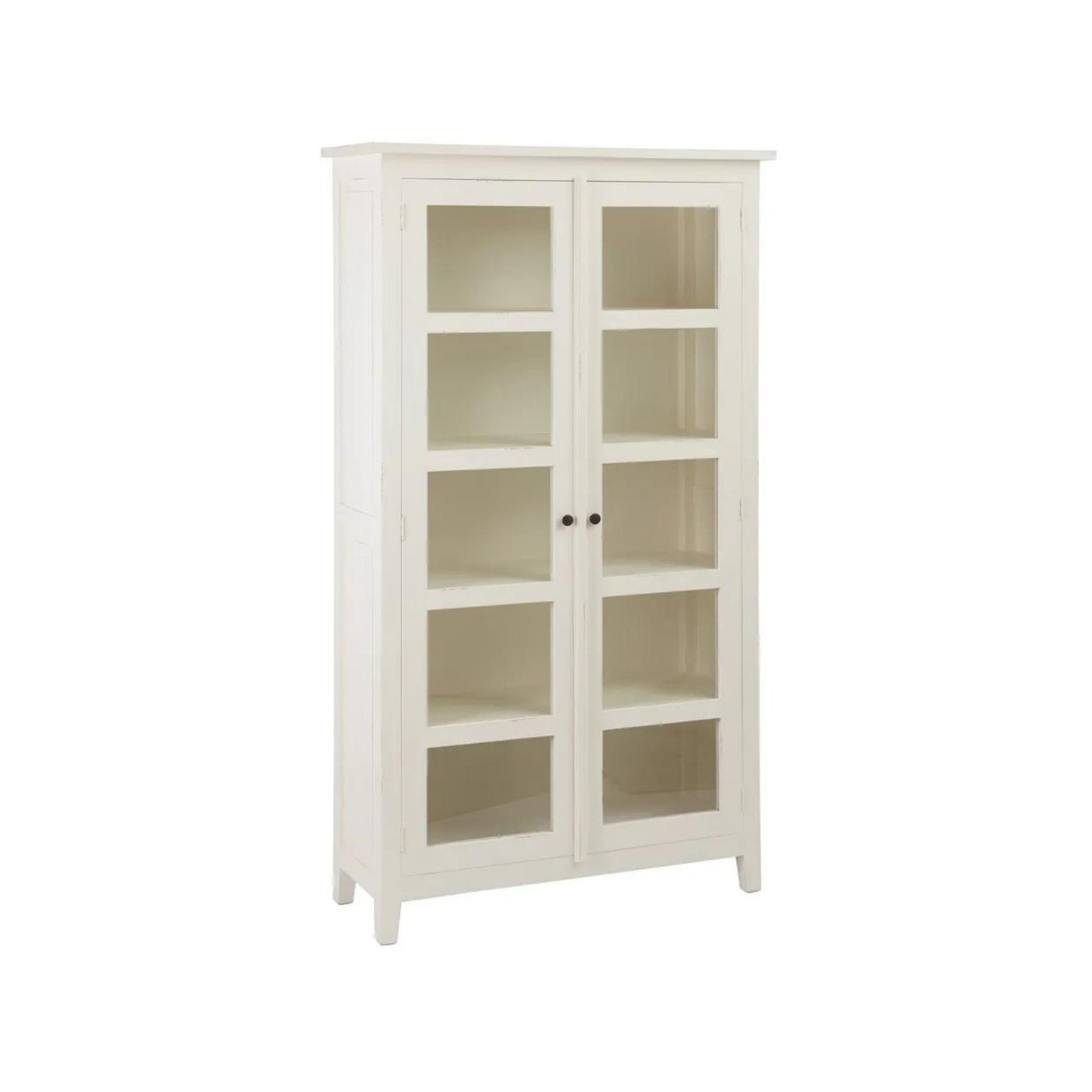 Vitrina de madera de mindi efecto envejecido Arabella 100x40x200cm