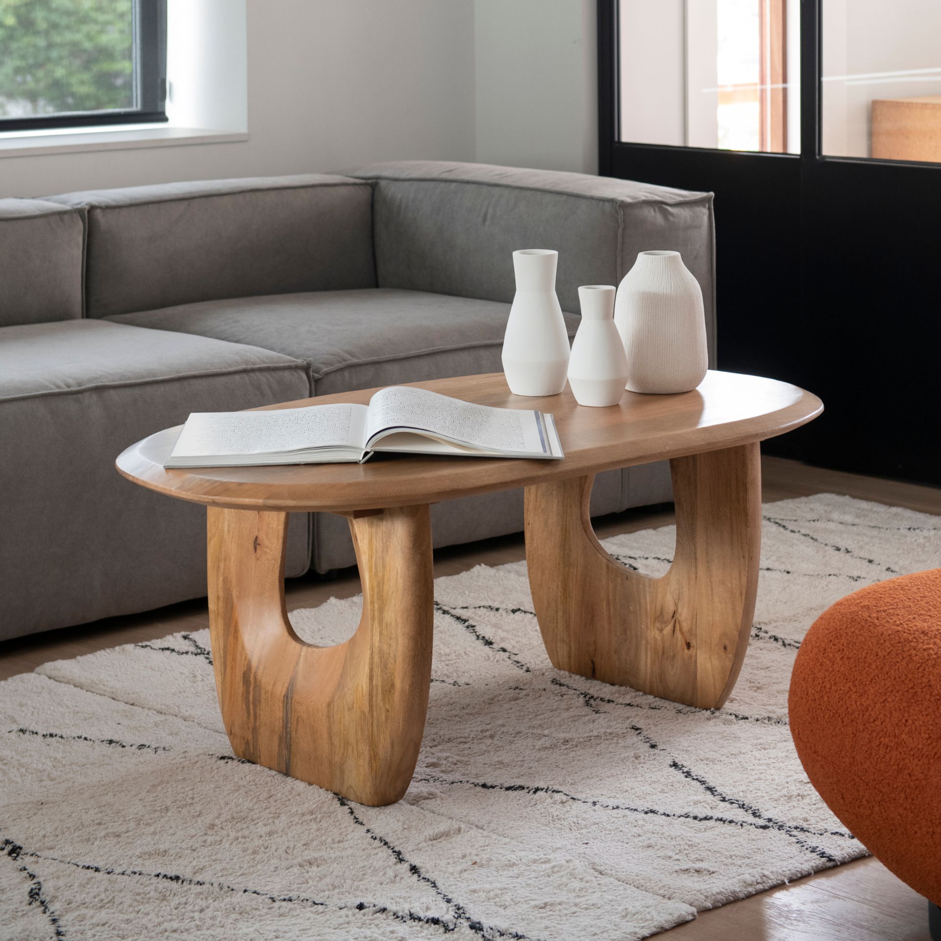 Mesa de centro de madera de mango Aero 120x70x48cm Clau&Chloe