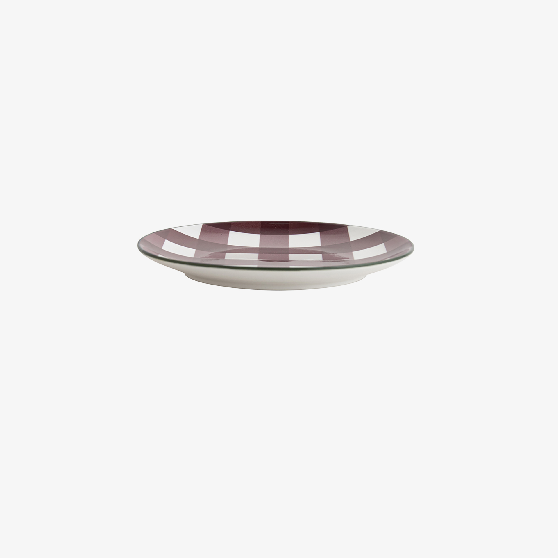 Plato de postre de vichy granate de porcelana Pradera &Oslash;19cm