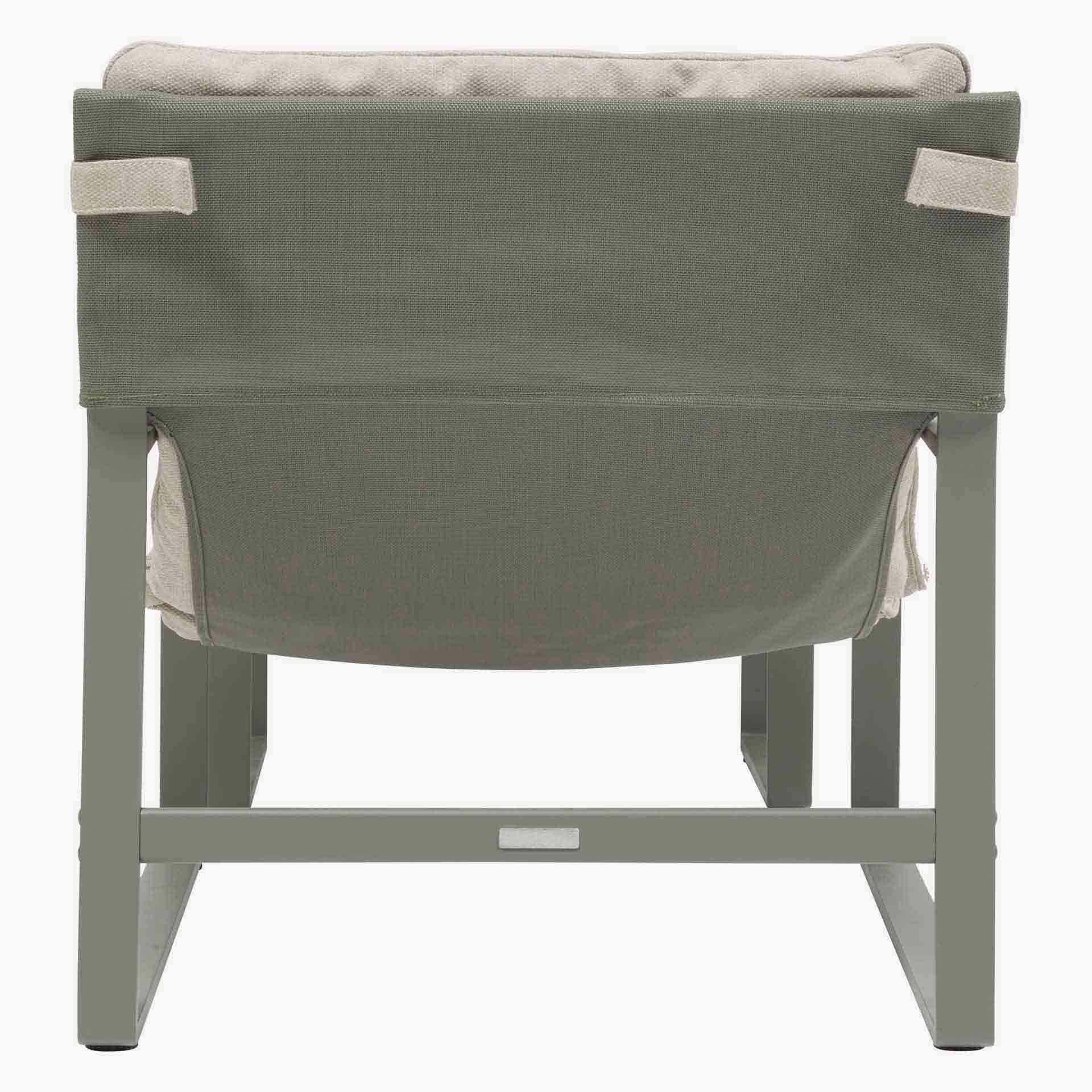 Sillon reclinable de jard&iacute;n de aluminio verde Lambor 151x69x73cm