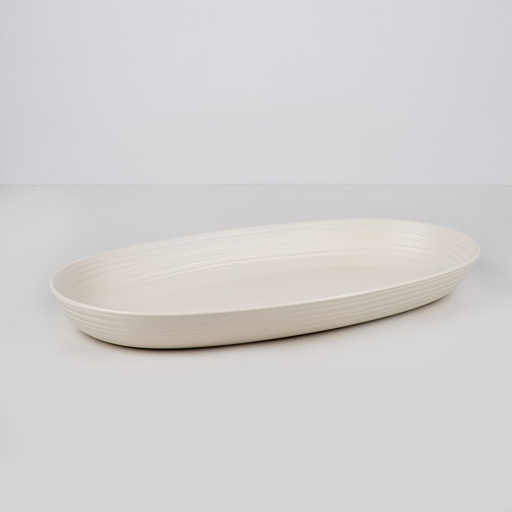 Bandeja para aperitivos blanca color tierra 41x22cm - Guzzini