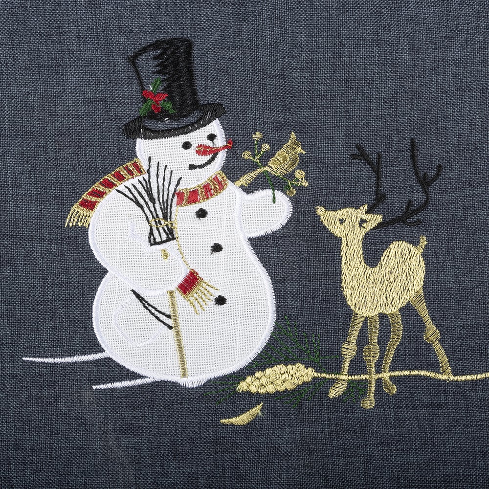 Camino de mesa gris Mu&ntilde;eco nieve 40x140cm