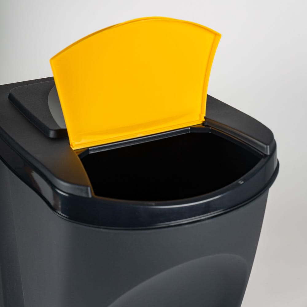 Set de 3 cubos de reciclaje de plástico 40x30x34cm