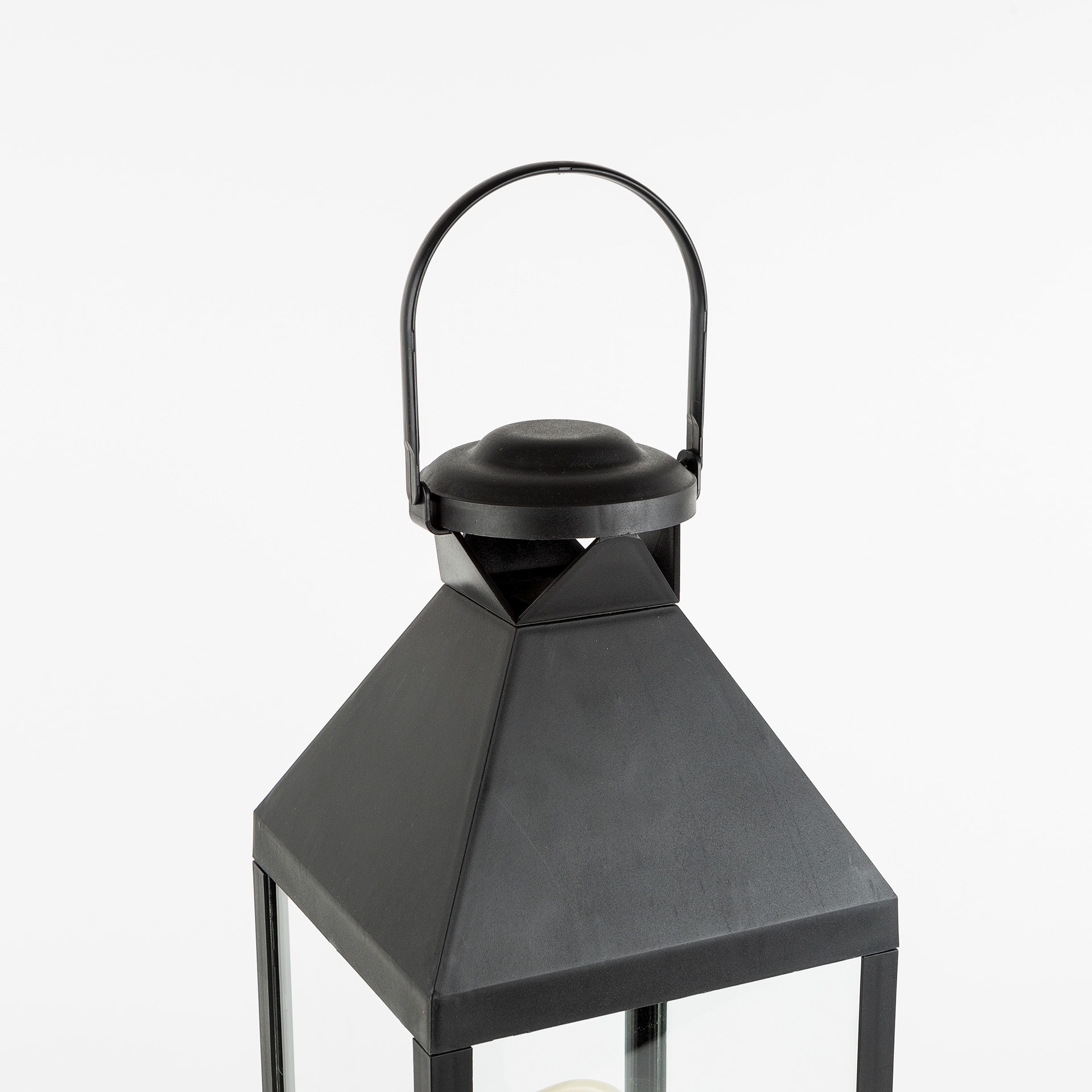 Farol vela LED negro 47cm